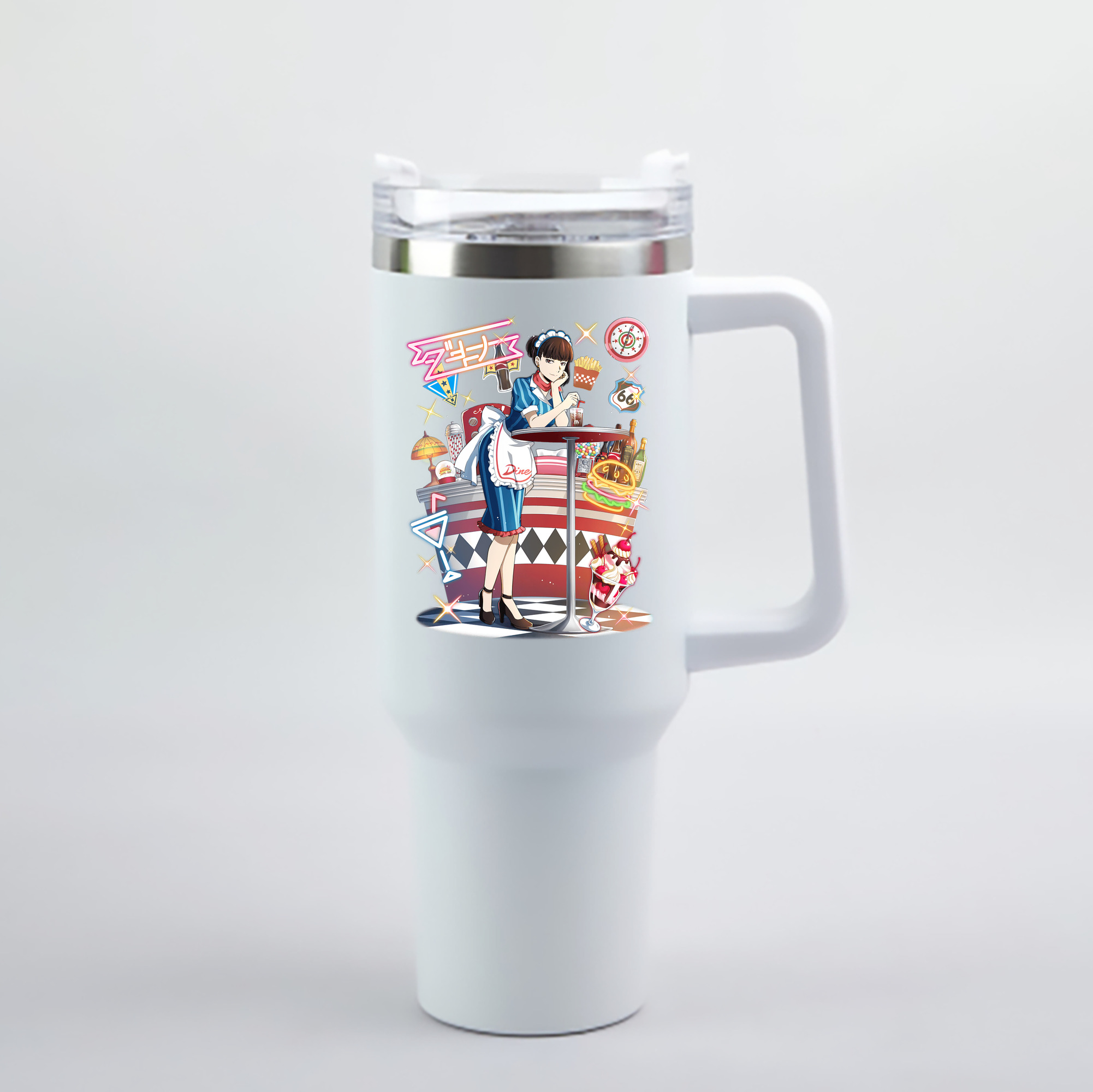 （画像用） 文豪ストレイドッグス Bungo Stray Dogs 1200mL車用タンブラー - クリスタルステッカー（プラスチックストロー付き）