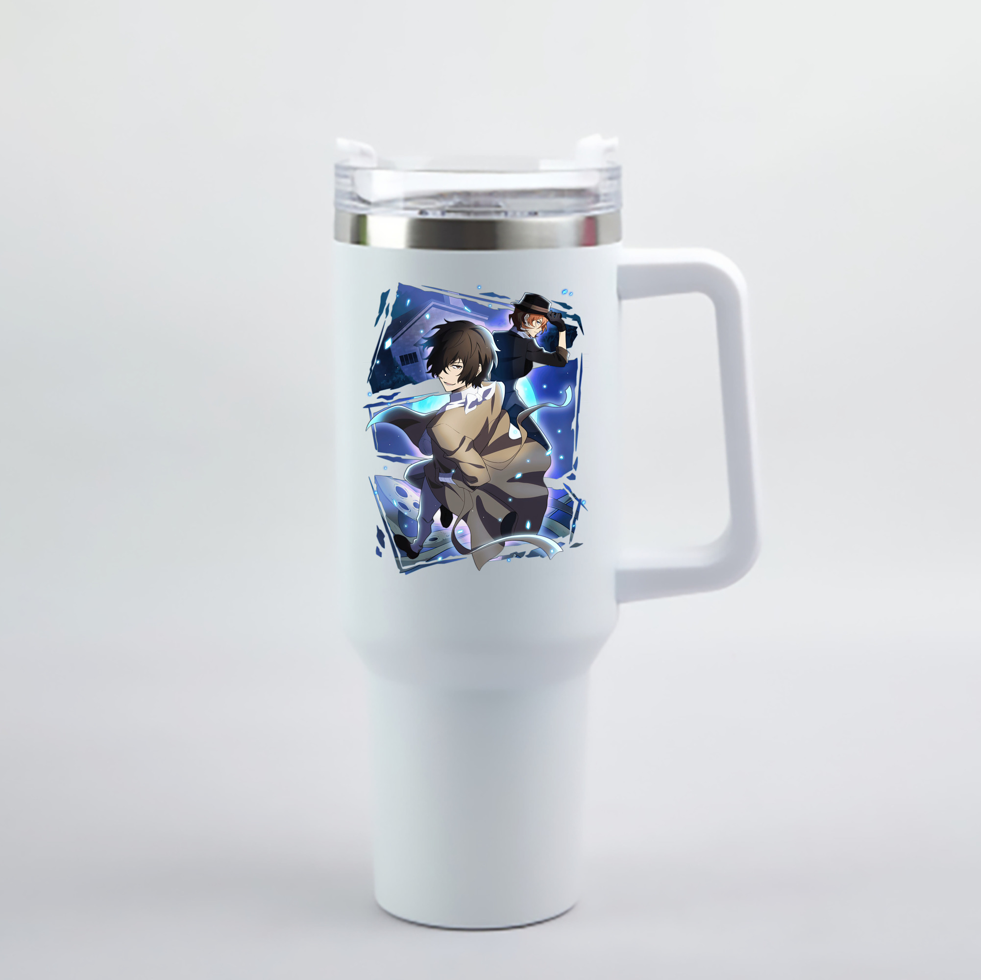 （画像用） 文豪ストレイドッグス Bungo Stray Dogs 1200mL車用タンブラー - クリスタルステッカー（プラスチックストロー付き）
