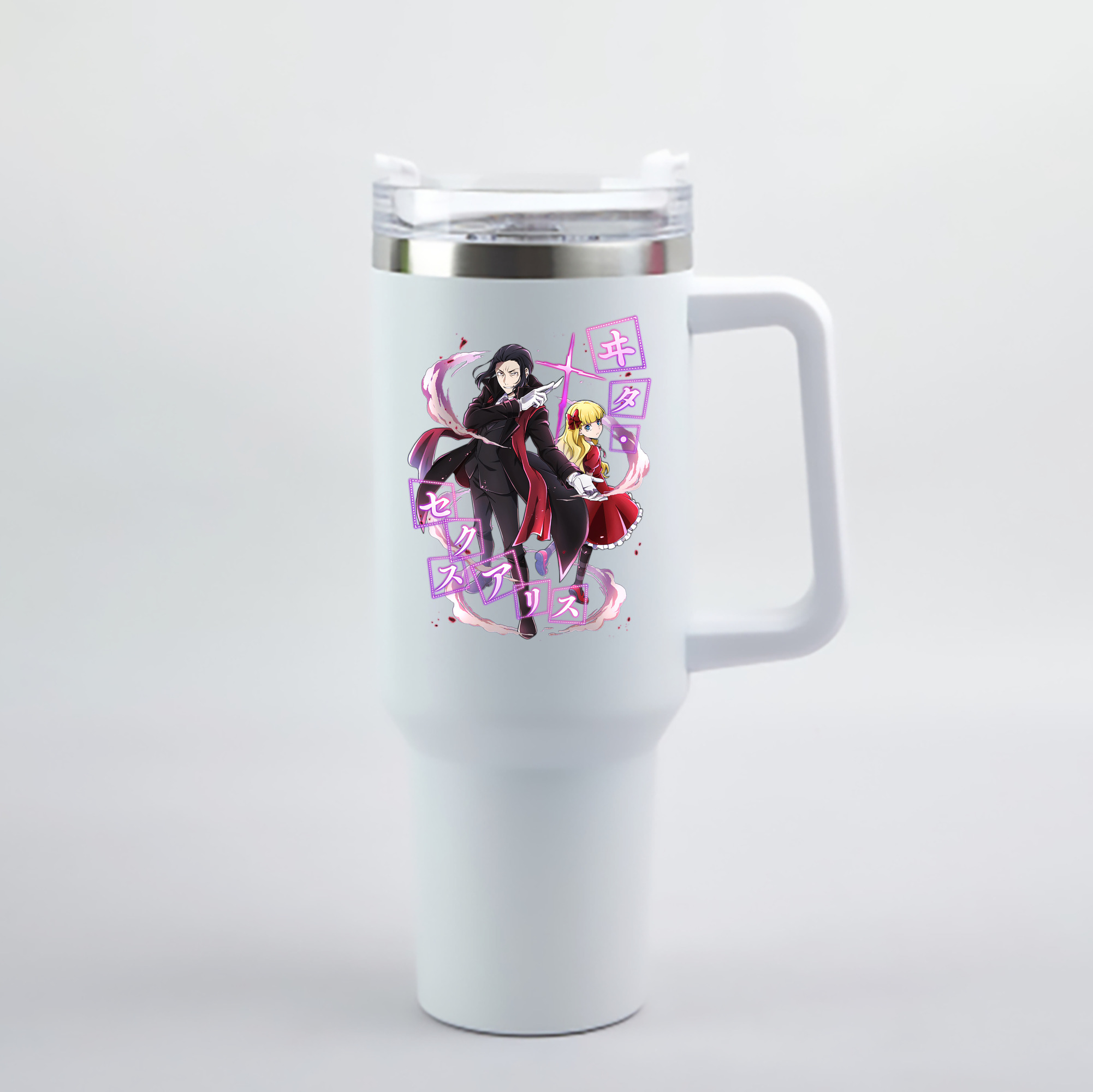 （画像用） 文豪ストレイドッグス Bungo Stray Dogs 1200mL車用タンブラー - クリスタルステッカー（プラスチックストロー付き）