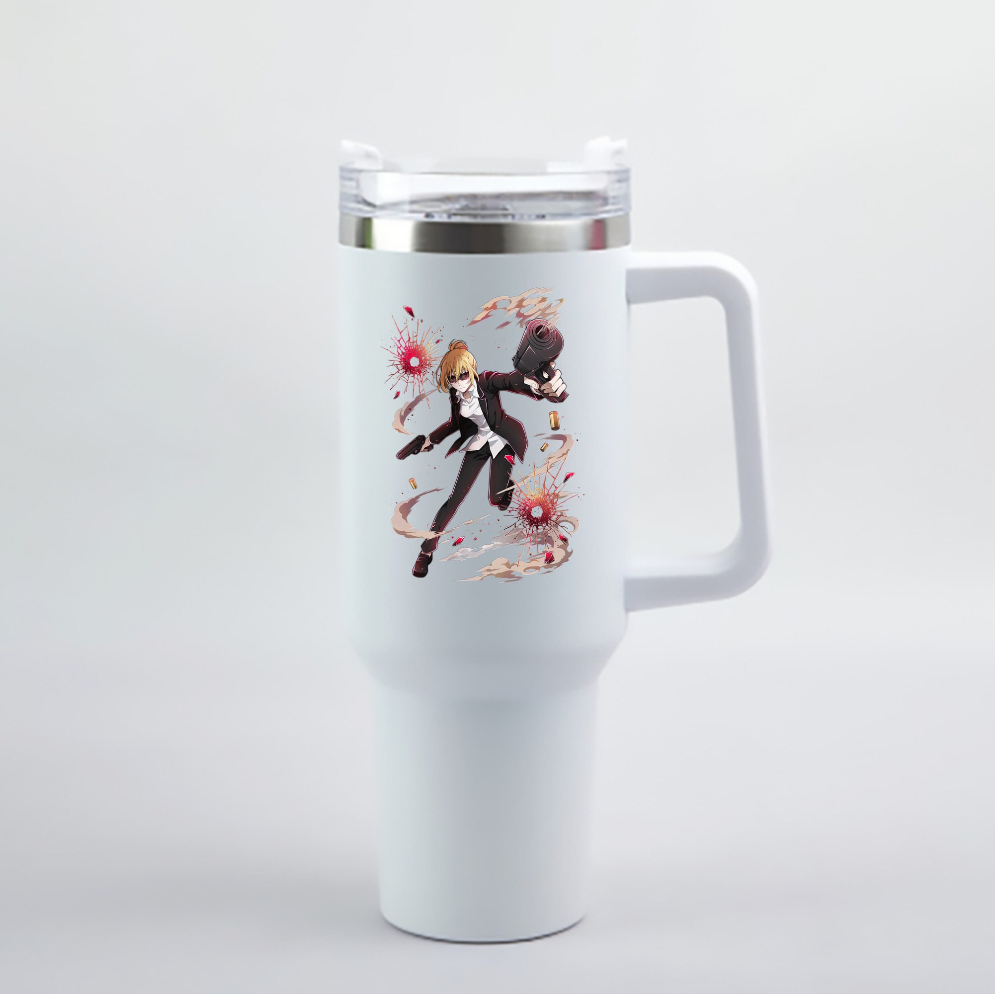 （画像用） 文豪ストレイドッグス Bungo Stray Dogs 1200mL車用タンブラー - クリスタルステッカー（プラスチックストロー付き）