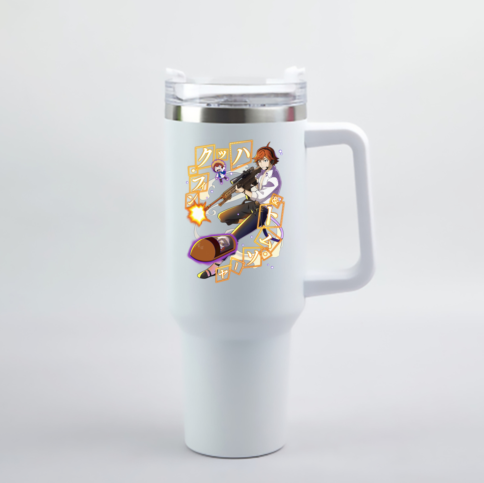 （画像用） 文豪ストレイドッグス Bungo Stray Dogs 1200mL車用タンブラー - クリスタルステッカー（プラスチックストロー付き）
