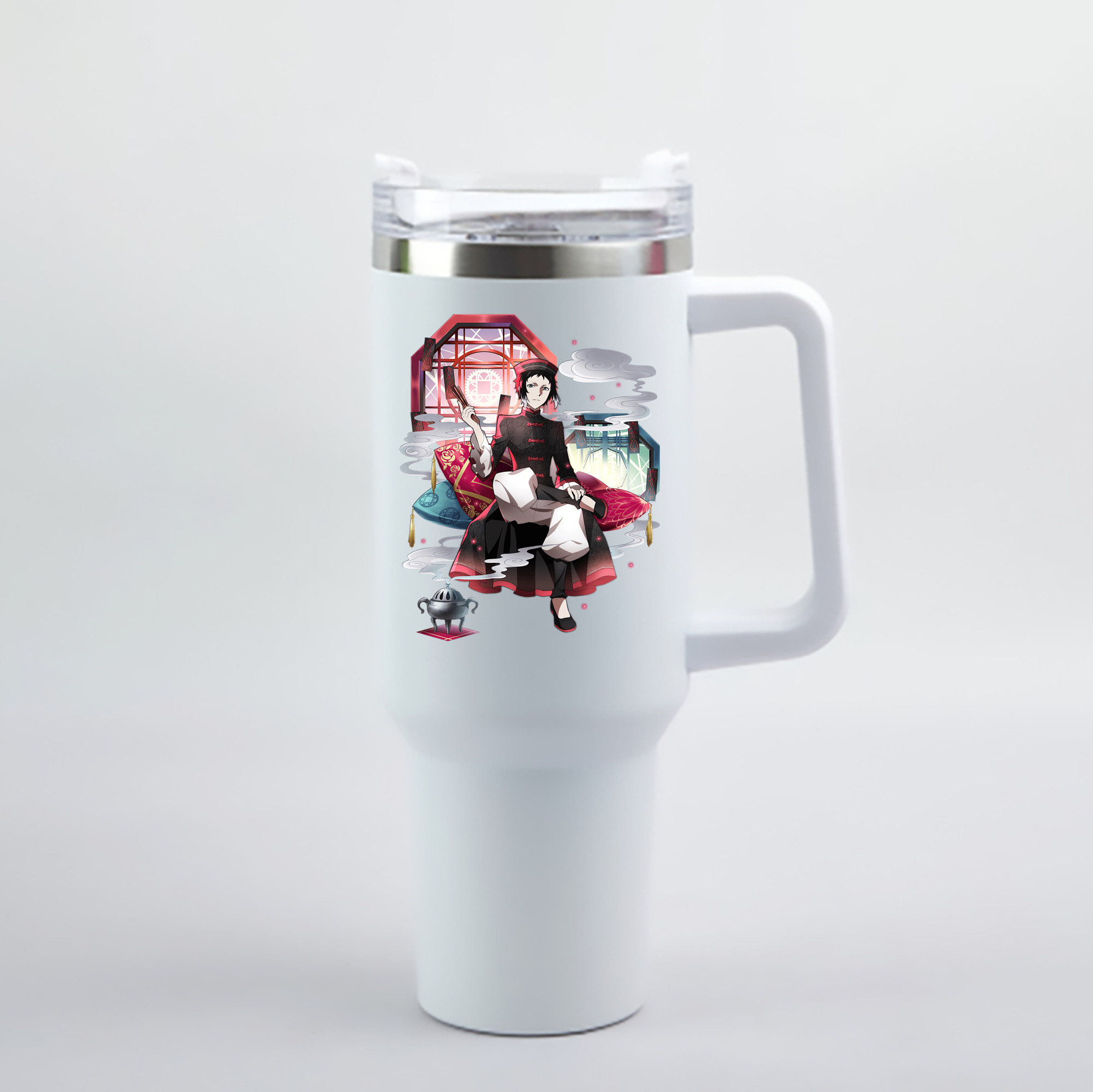 （画像用） 文豪ストレイドッグス Bungo Stray Dogs 1200mL車用タンブラー - クリスタルステッカー（プラスチックストロー付き）