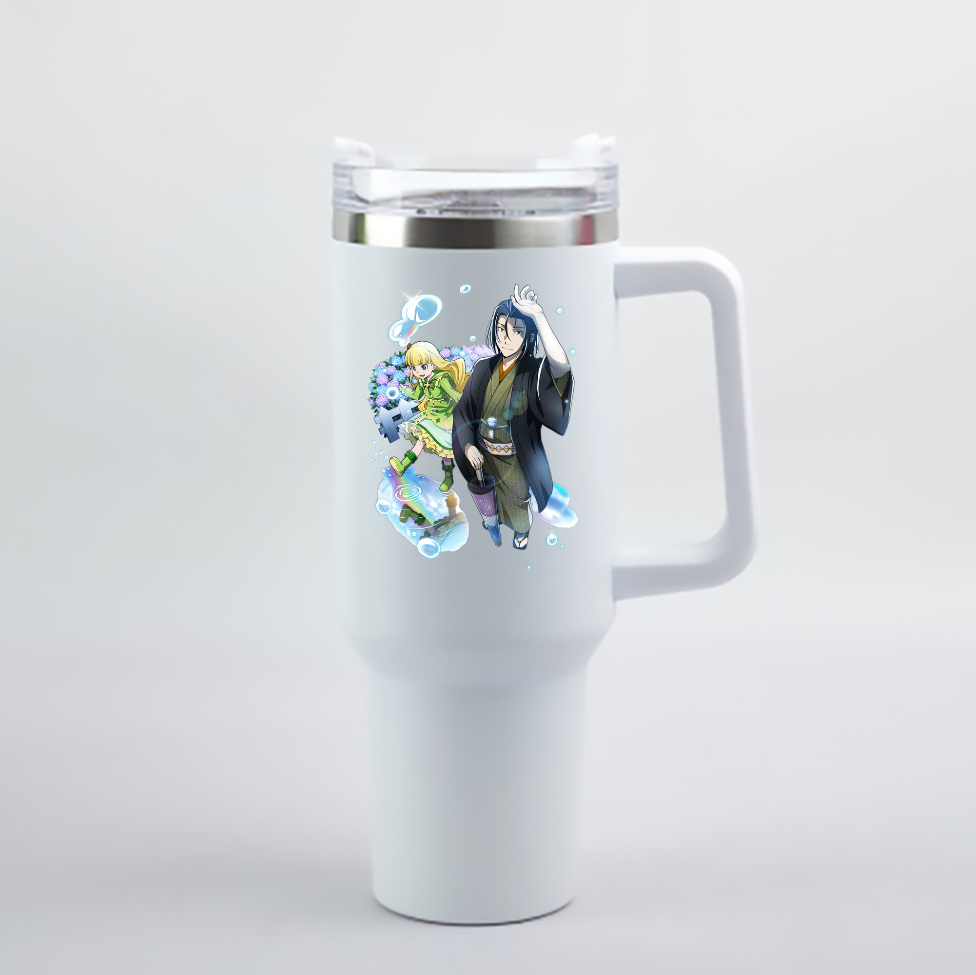 （画像用） 文豪ストレイドッグス Bungo Stray Dogs 1200mL車用タンブラー - クリスタルステッカー（プラスチックストロー付き）