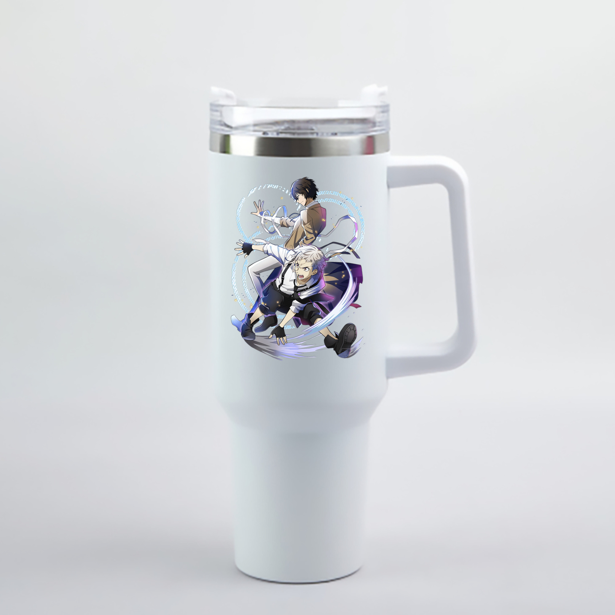 （画像用） 文豪ストレイドッグス Bungo Stray Dogs 1200mL車用タンブラー - クリスタルステッカー（プラスチックストロー付き）