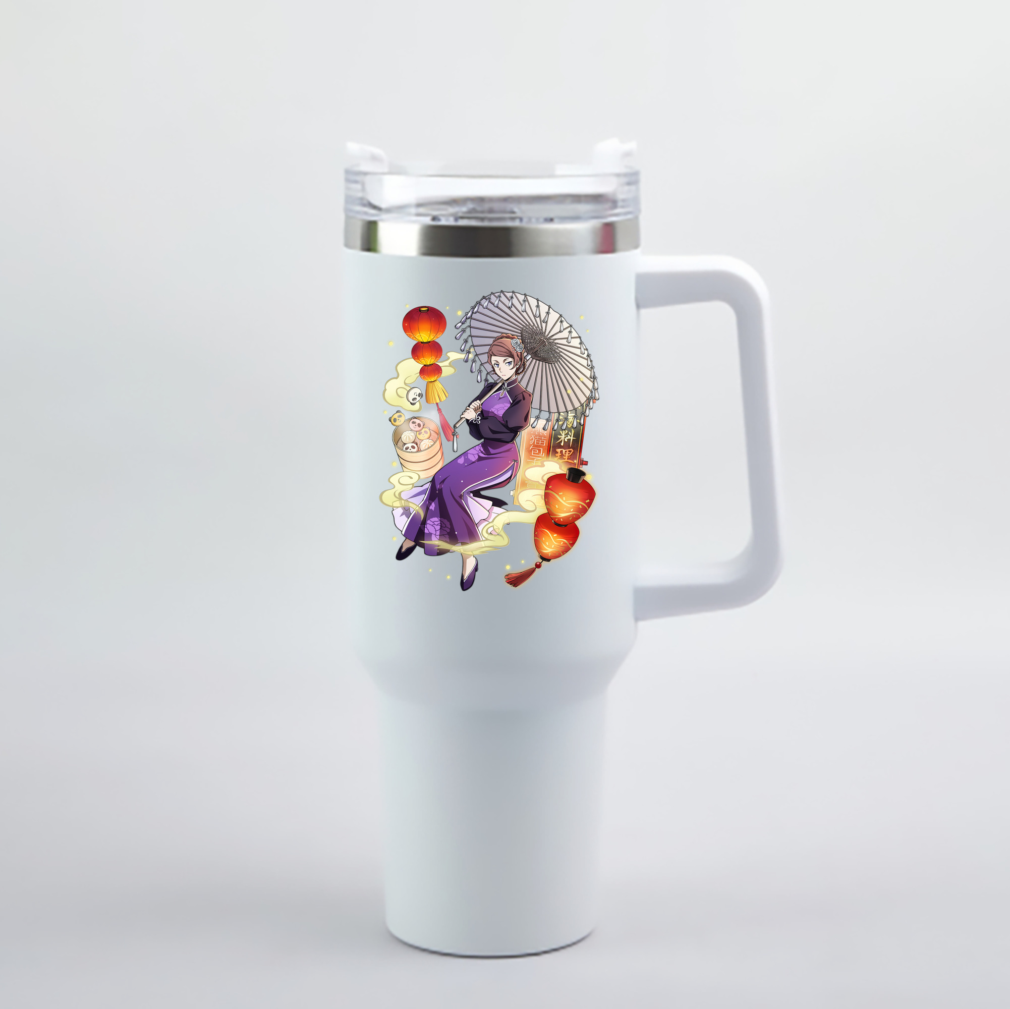 （画像用） 文豪ストレイドッグス Bungo Stray Dogs 1200mL車用タンブラー - クリスタルステッカー（プラスチックストロー付き）