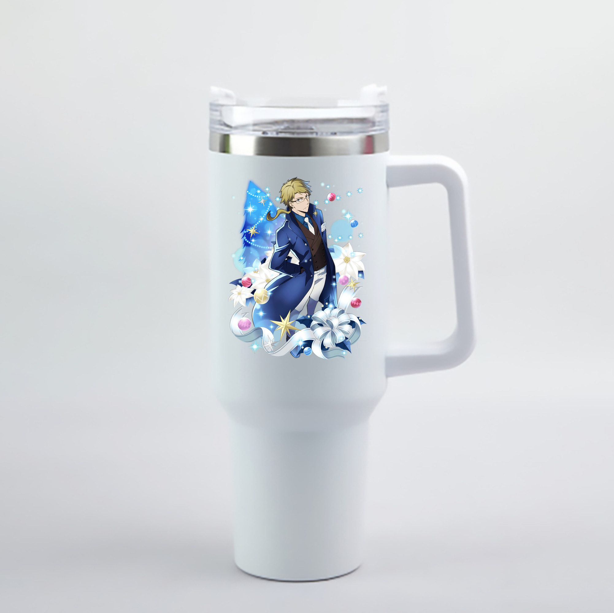 （画像用） 文豪ストレイドッグス Bungo Stray Dogs 1200mL車用タンブラー - クリスタルステッカー（プラスチックストロー付き）