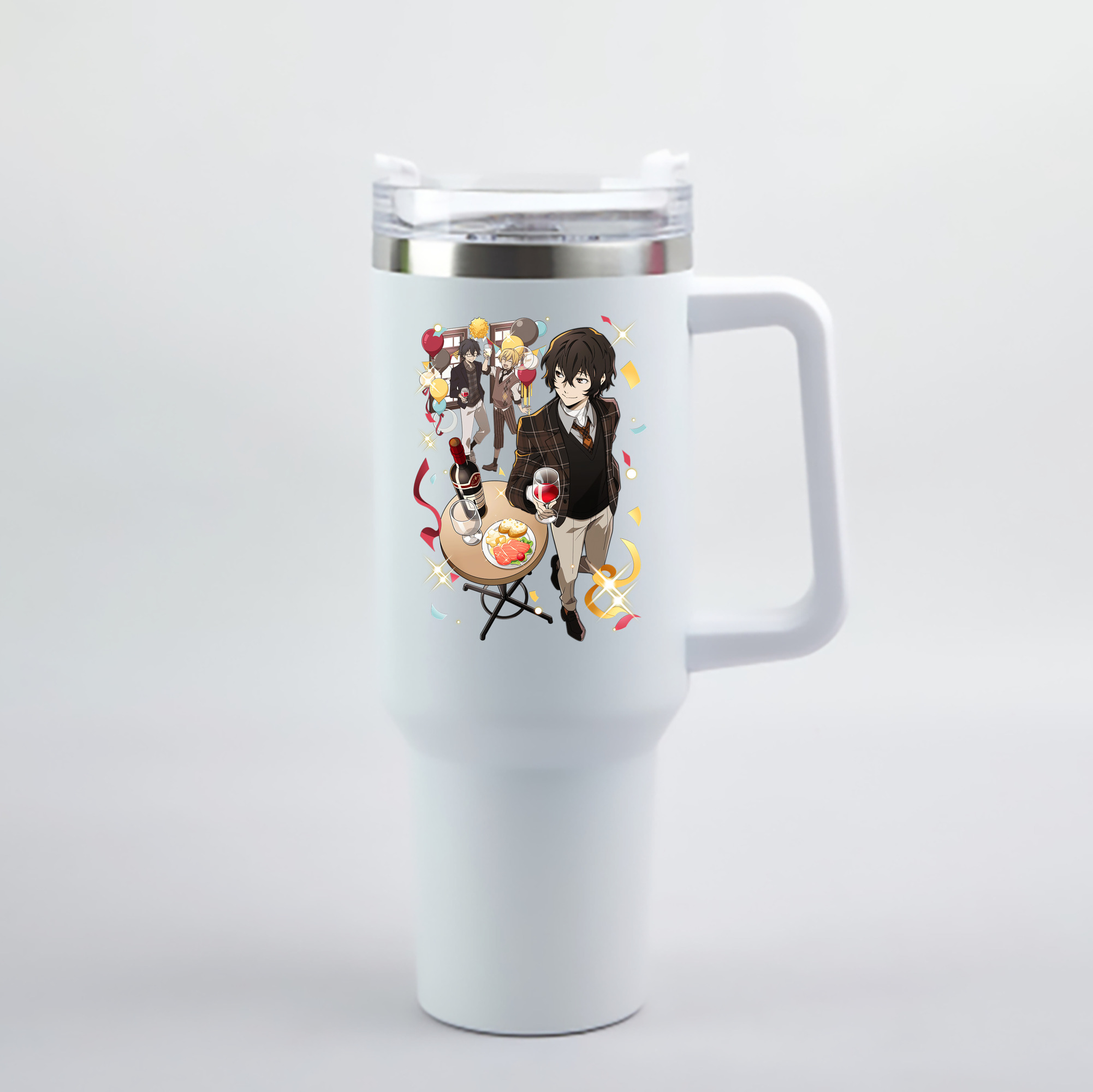 （画像用） 文豪ストレイドッグス Bungo Stray Dogs 1200mL車用タンブラー - クリスタルステッカー（プラスチックストロー付き）