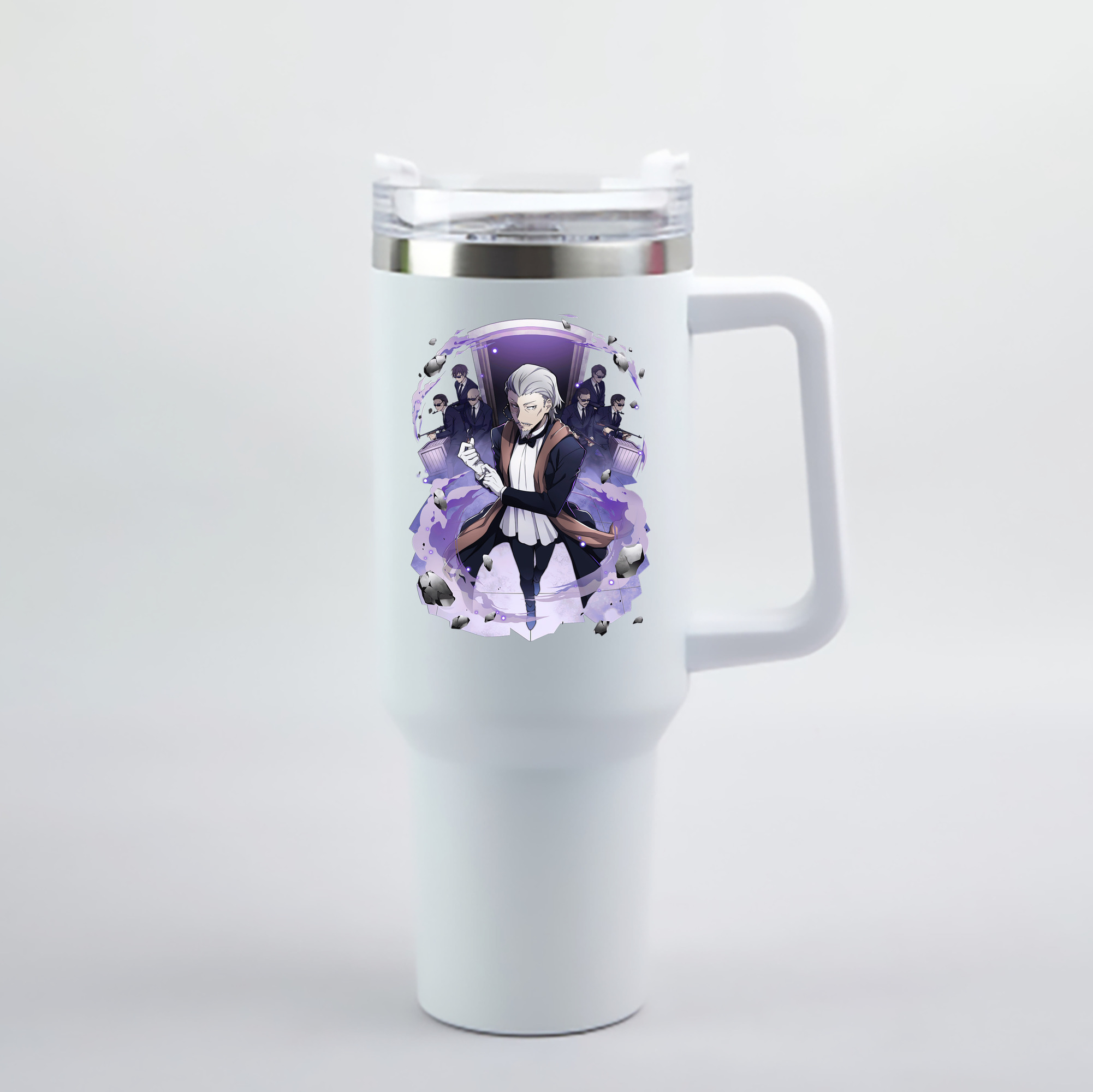 （画像用） 文豪ストレイドッグス Bungo Stray Dogs 1200mL車用タンブラー - クリスタルステッカー（プラスチックストロー付き）