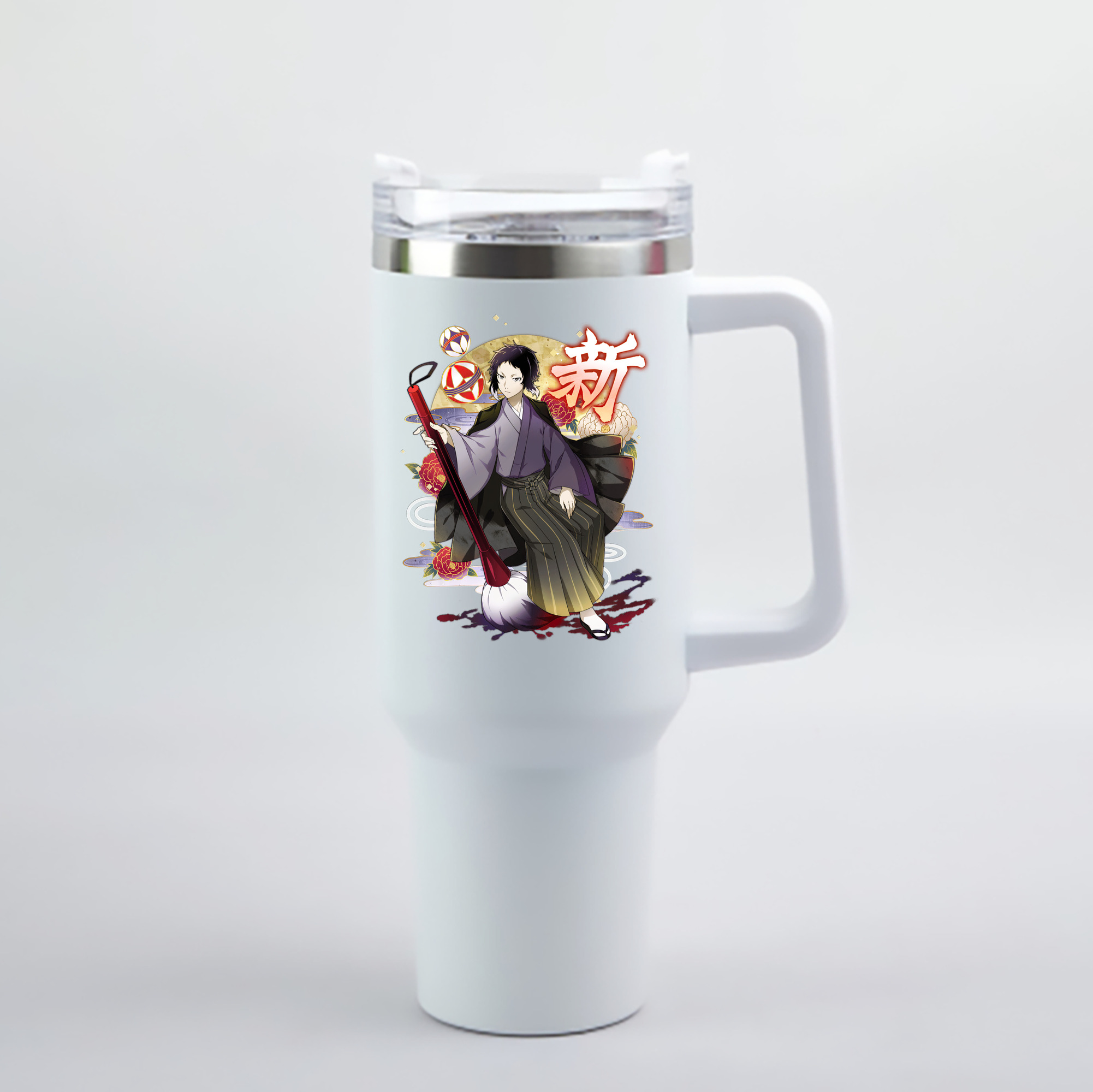 （画像用） 文豪ストレイドッグス Bungo Stray Dogs 1200mL車用タンブラー - クリスタルステッカー（プラスチックストロー付き）