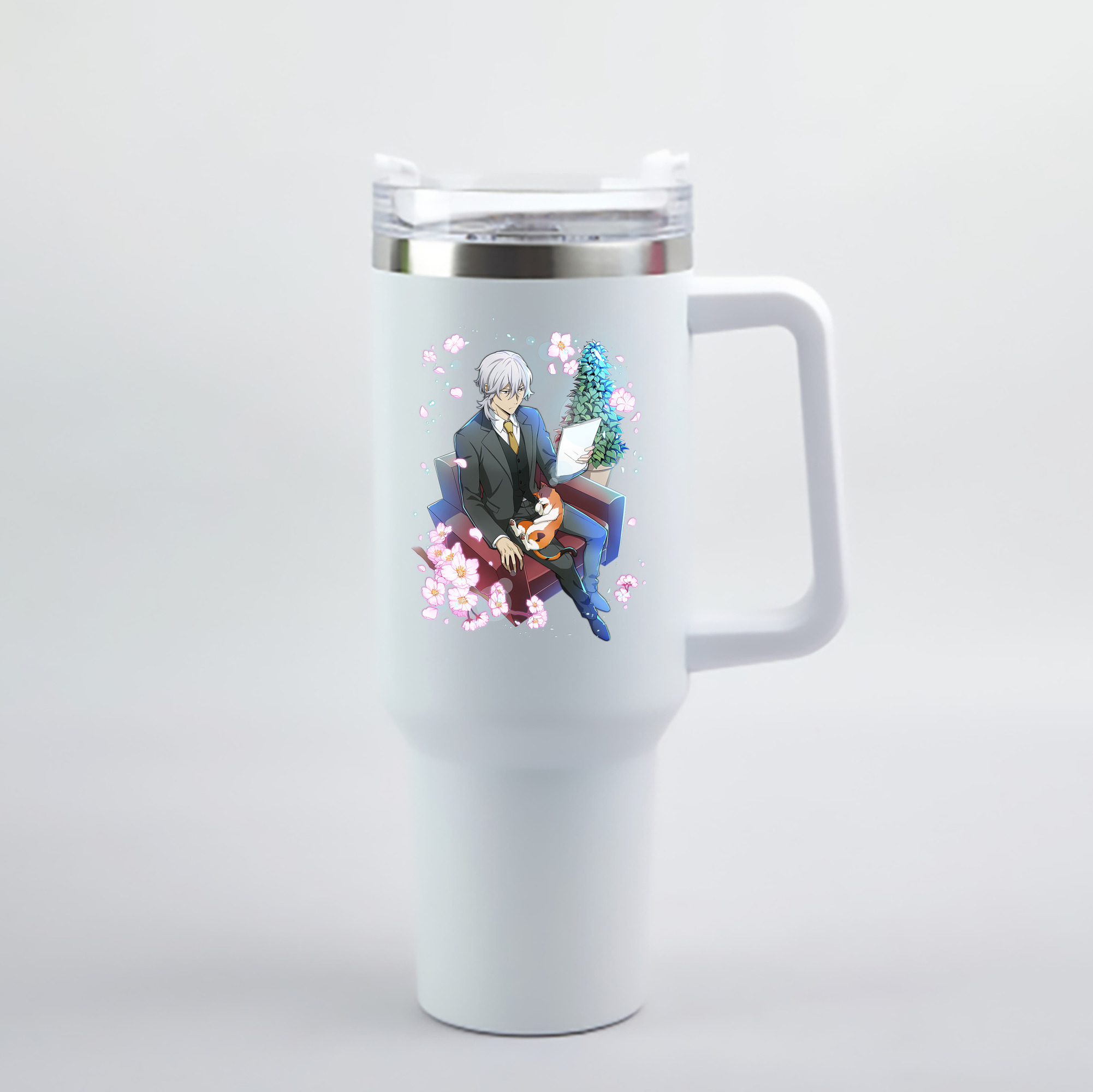 （画像用） 文豪ストレイドッグス Bungo Stray Dogs 1200mL車用タンブラー - クリスタルステッカー（プラスチックストロー付き）