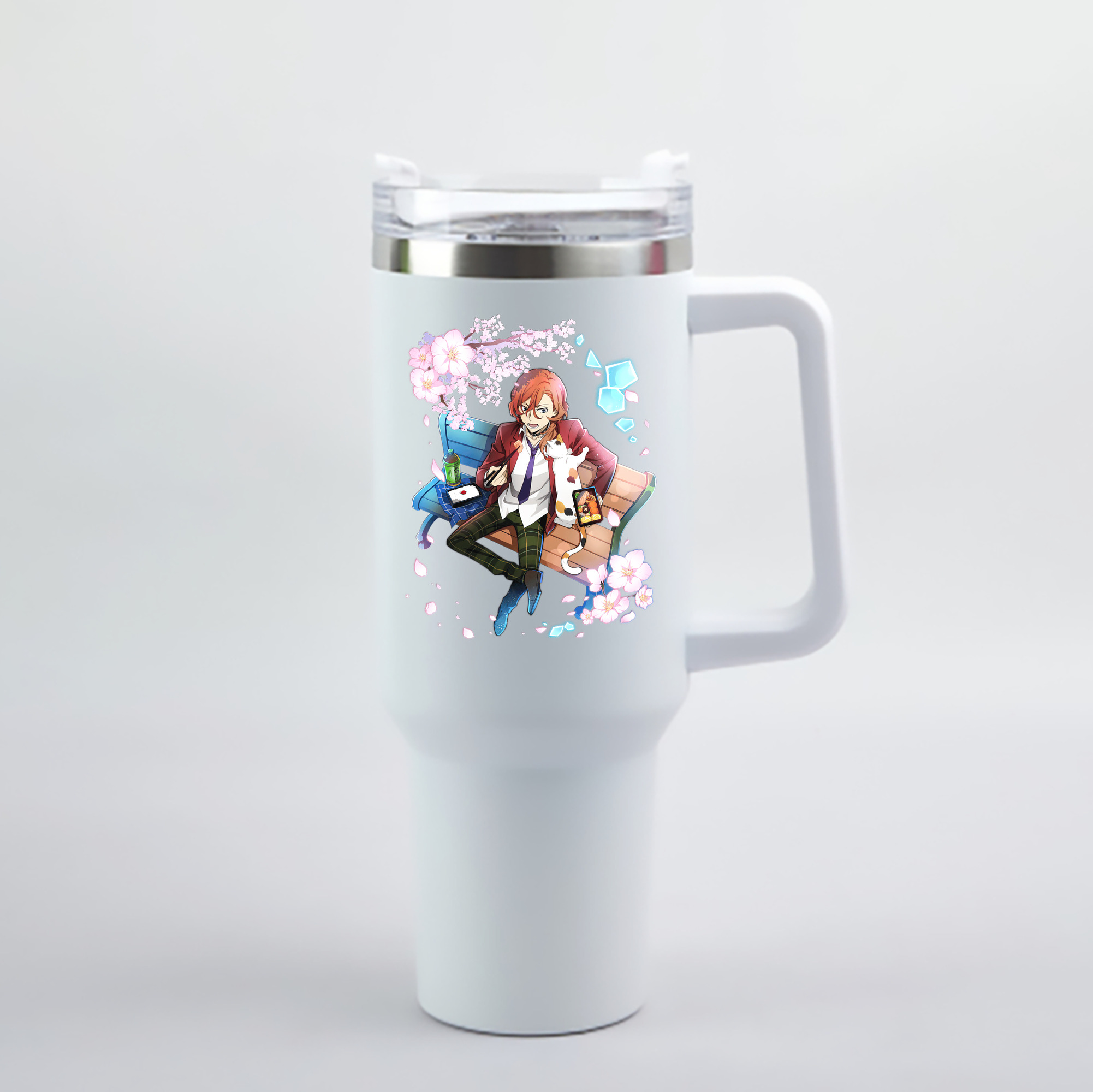 （画像用） 文豪ストレイドッグス Bungo Stray Dogs 1200mL車用タンブラー - クリスタルステッカー（プラスチックストロー付き）