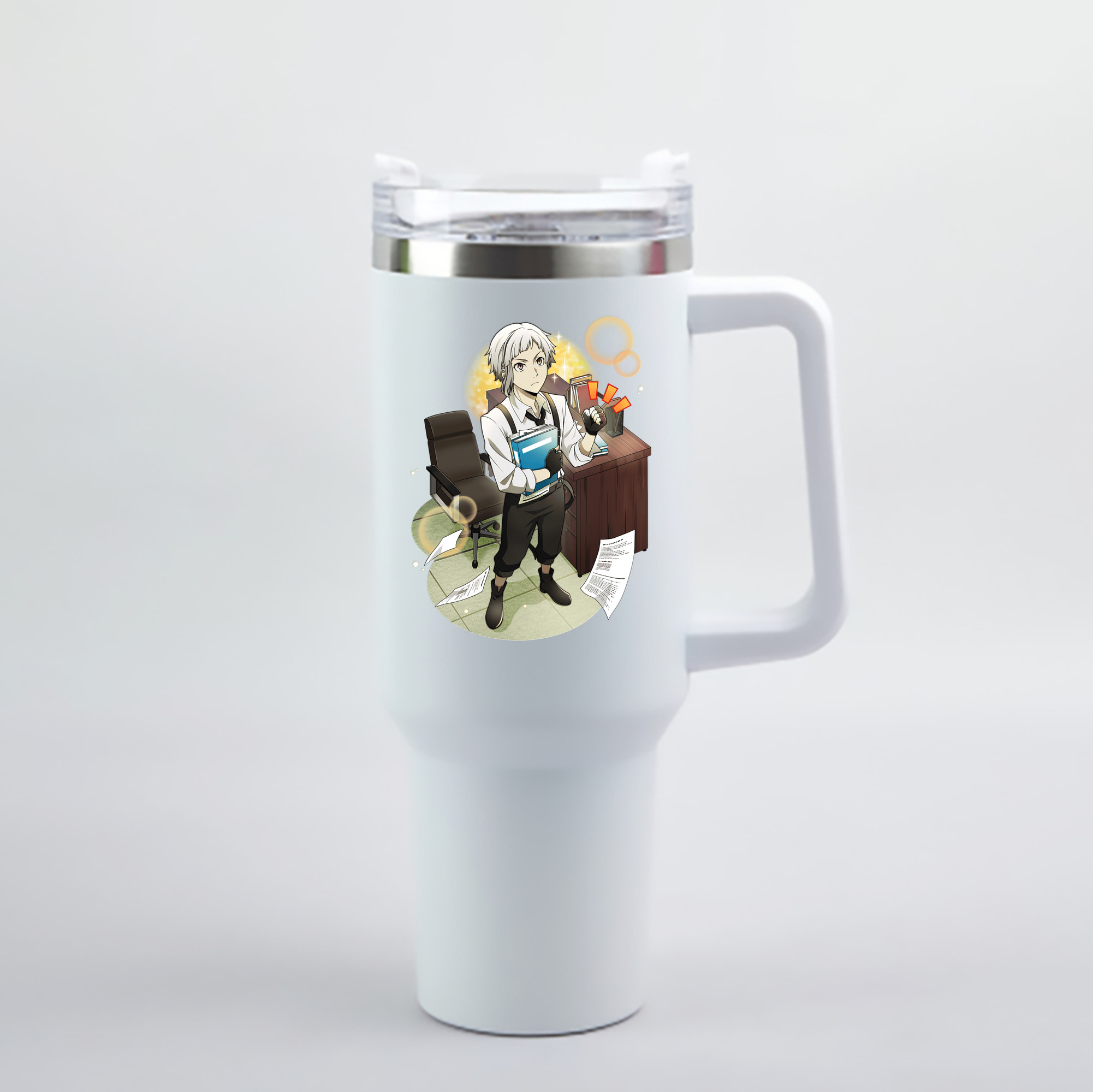 （画像用） 文豪ストレイドッグス Bungo Stray Dogs 1200mL車用タンブラー - クリスタルステッカー（プラスチックストロー付き）