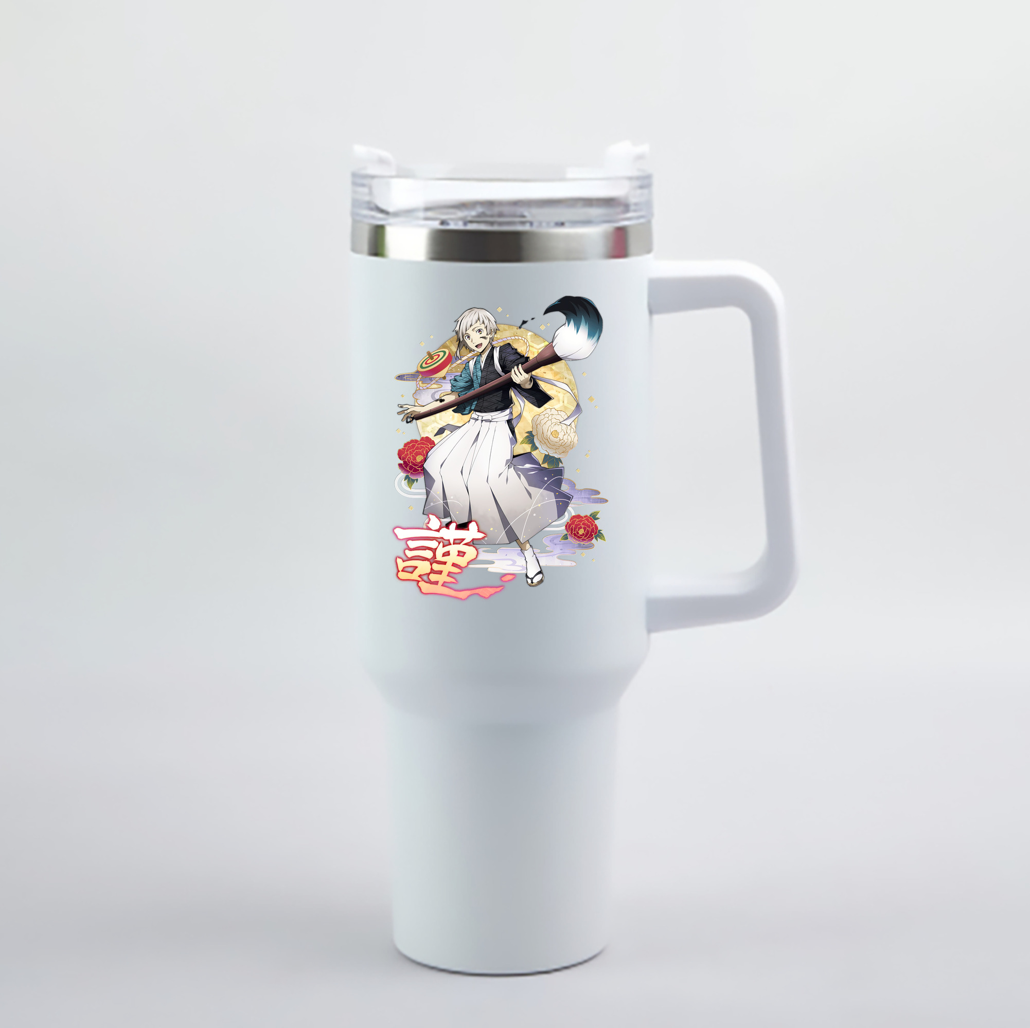 （画像用） 文豪ストレイドッグス Bungo Stray Dogs 1200mL車用タンブラー - クリスタルステッカー（プラスチックストロー付き）