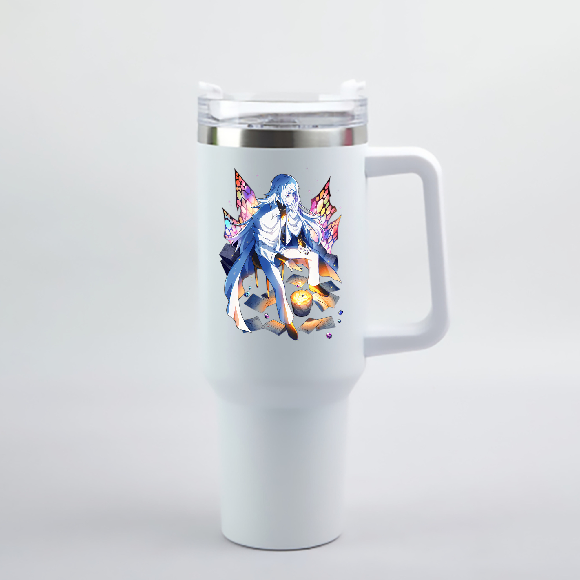（画像用） 文豪ストレイドッグス Bungo Stray Dogs 1200mL車用タンブラー - クリスタルステッカー（プラスチックストロー付き）
