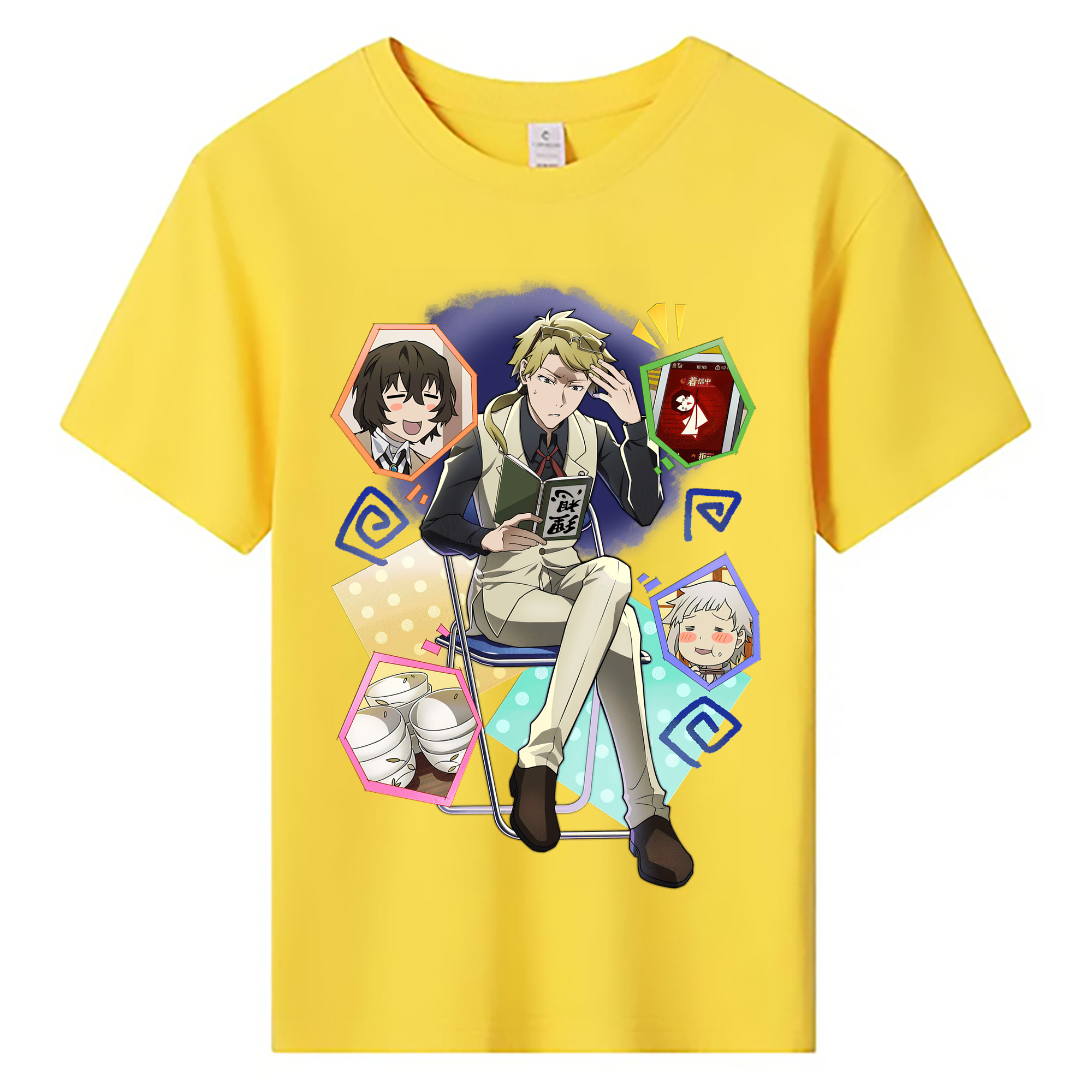 （画像用） 文豪ストレイドッグス Bungo Stray Dogs 綿100％キッズTシャツ（フロントプリント）