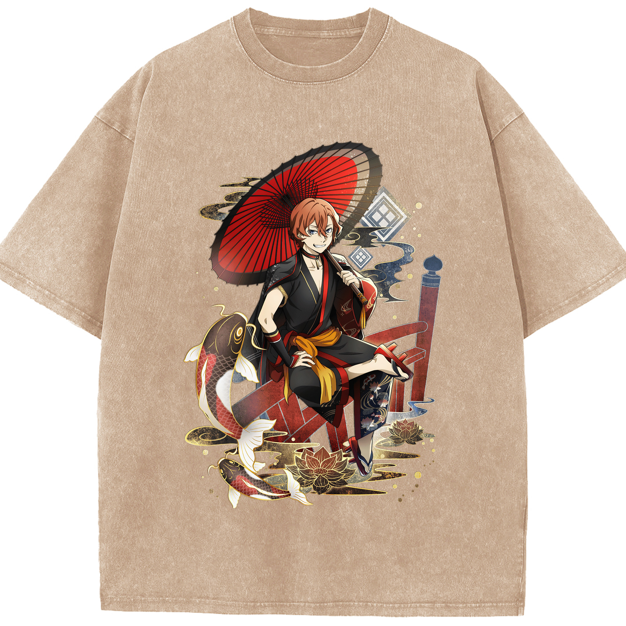 （画像用） 文豪ストレイドッグス Bungo Stray Dogs 綿100% ヴィンテージ風 半袖Tシャツ（フロントプリント）