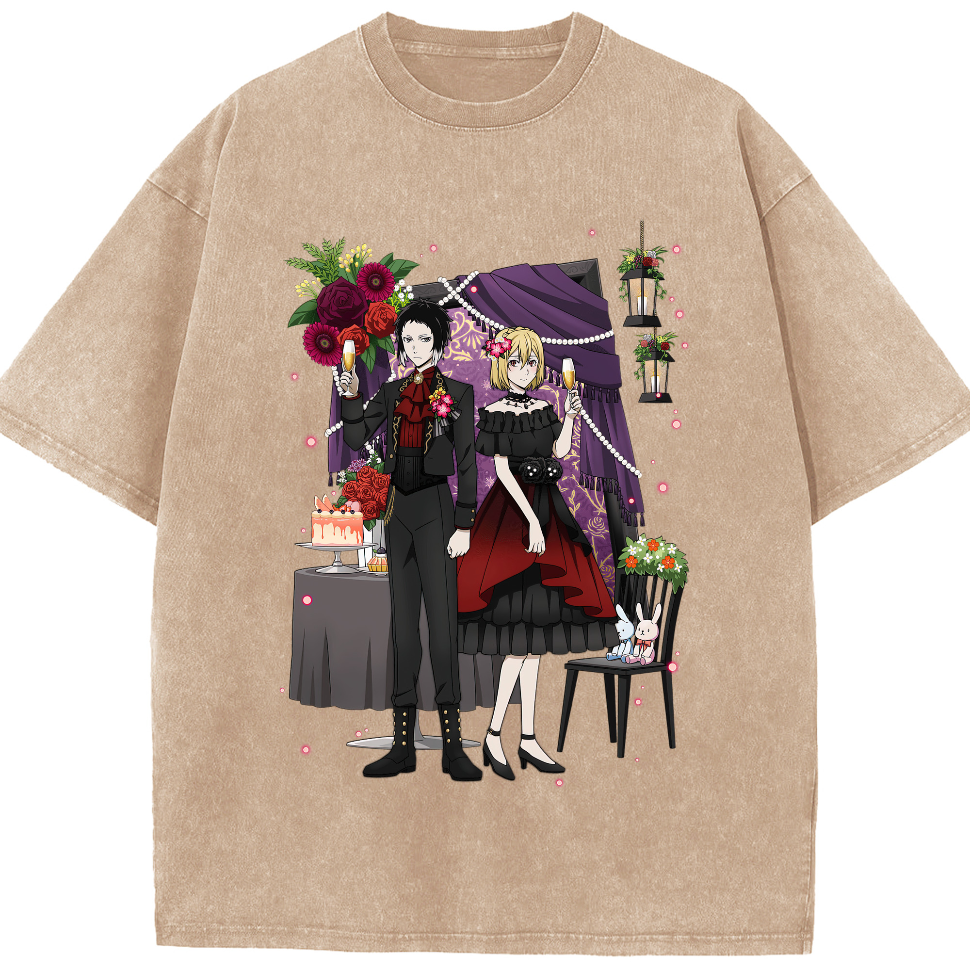 （画像用） 文豪ストレイドッグス Bungo Stray Dogs 綿100% ヴィンテージ風 半袖Tシャツ（フロントプリント）