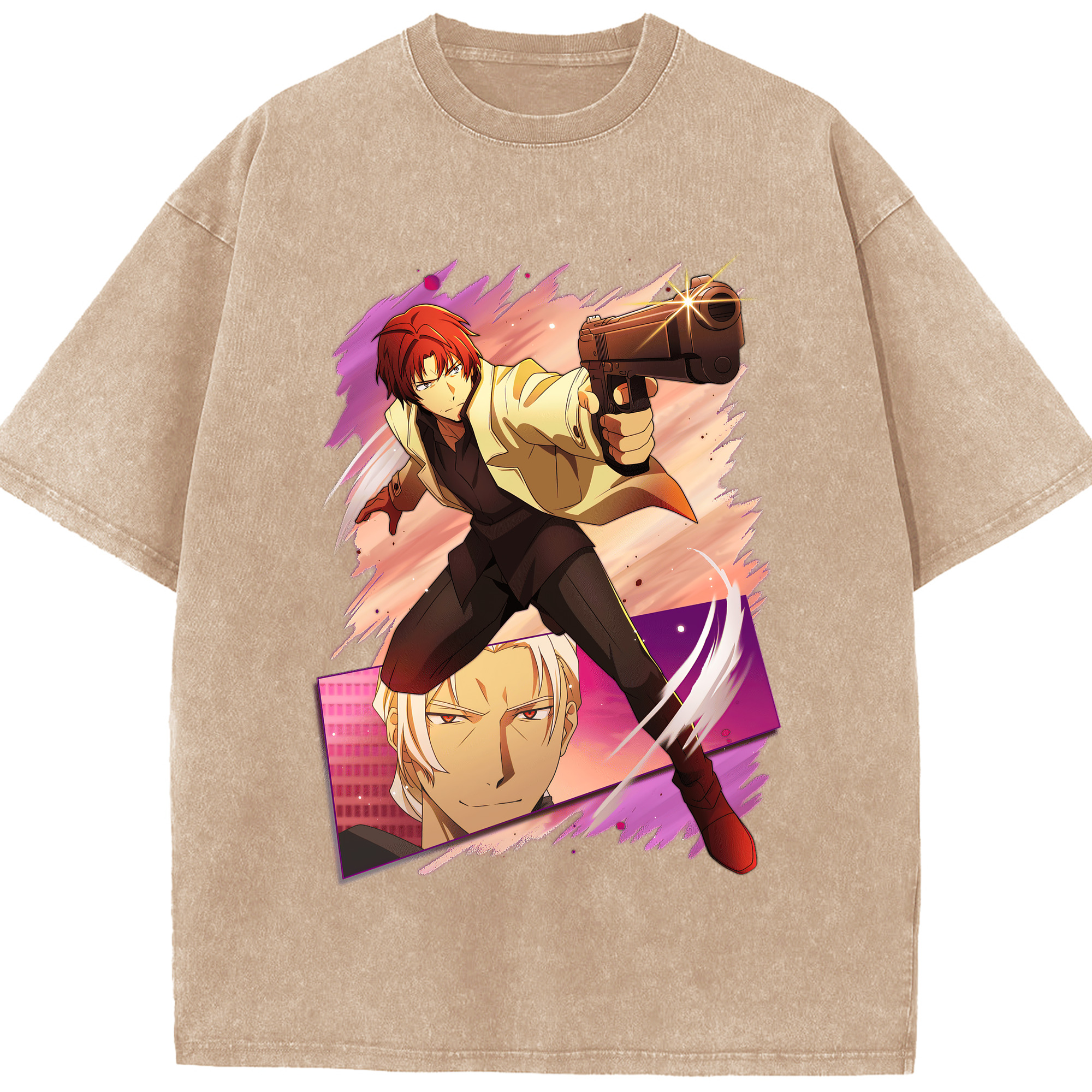 （画像用） 文豪ストレイドッグス Bungo Stray Dogs 綿100% ヴィンテージ風 半袖Tシャツ（フロントプリント）