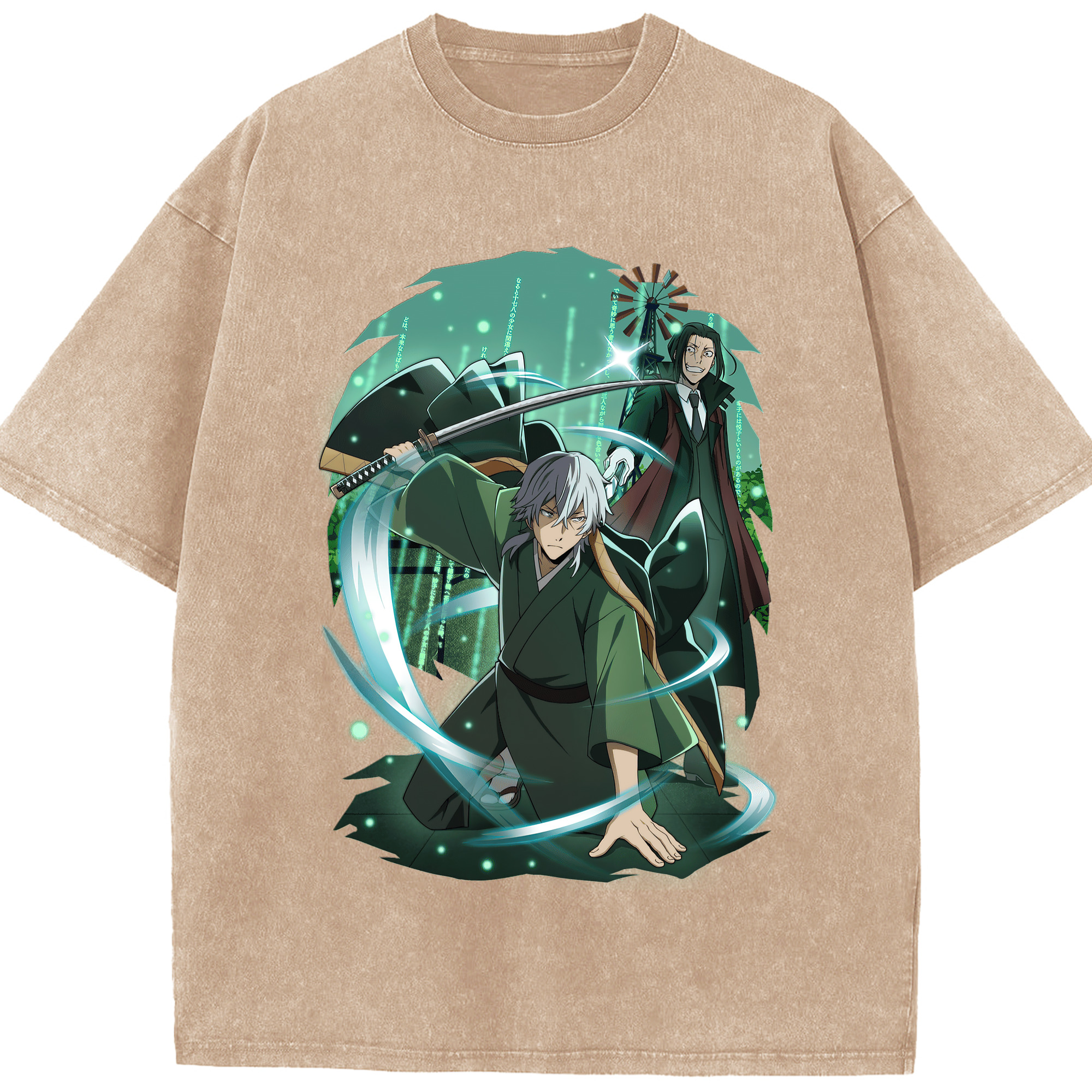 （画像用） 文豪ストレイドッグス Bungo Stray Dogs 綿100% ヴィンテージ風 半袖Tシャツ（フロントプリント）