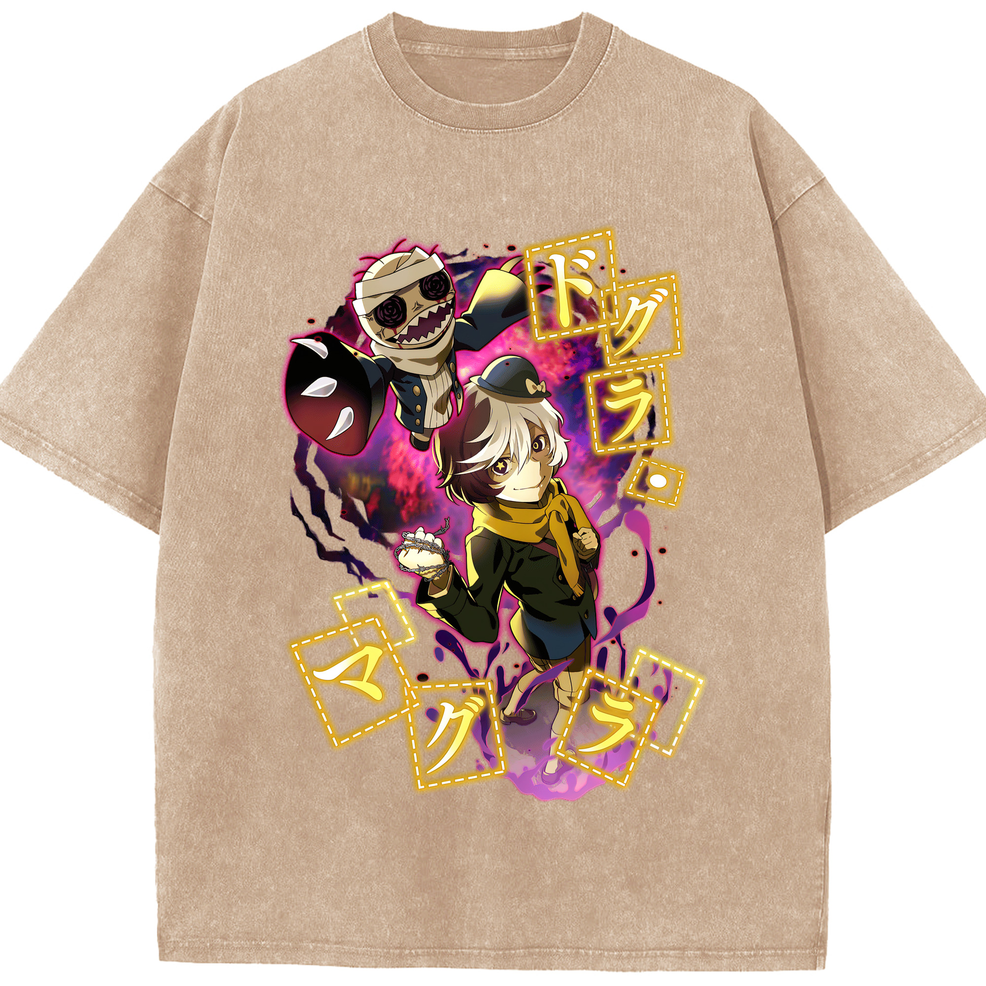 （画像用） 文豪ストレイドッグス Bungo Stray Dogs 綿100% ヴィンテージ風 半袖Tシャツ（フロントプリント）