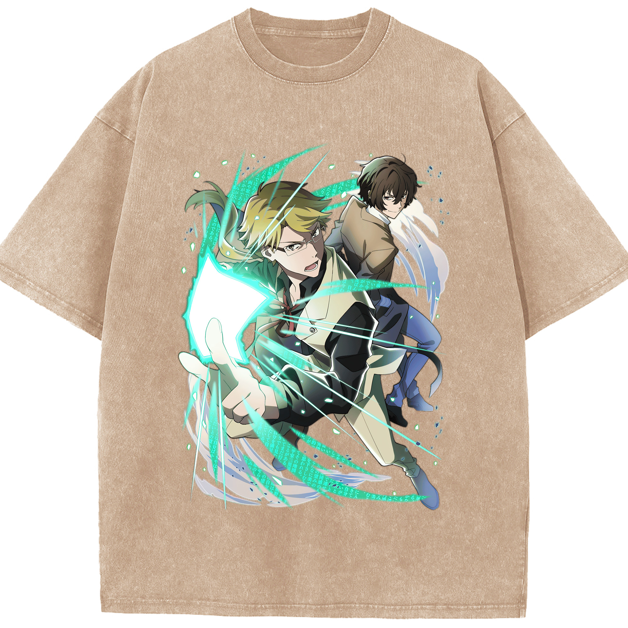 （画像用） 文豪ストレイドッグス Bungo Stray Dogs 綿100% ヴィンテージ風 半袖Tシャツ（フロントプリント）