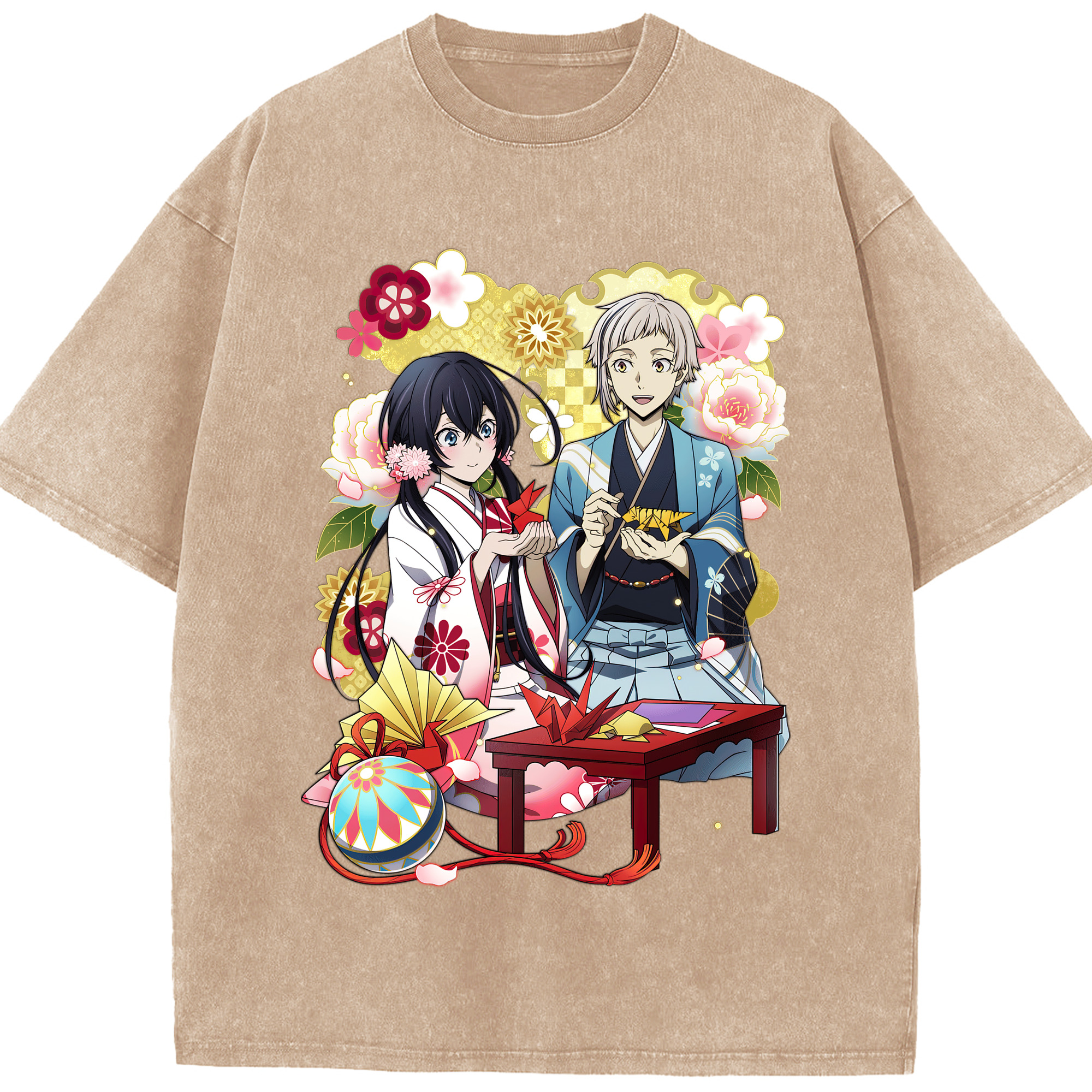（画像用） 文豪ストレイドッグス Bungo Stray Dogs 綿100% ヴィンテージ風 半袖Tシャツ（フロントプリント）