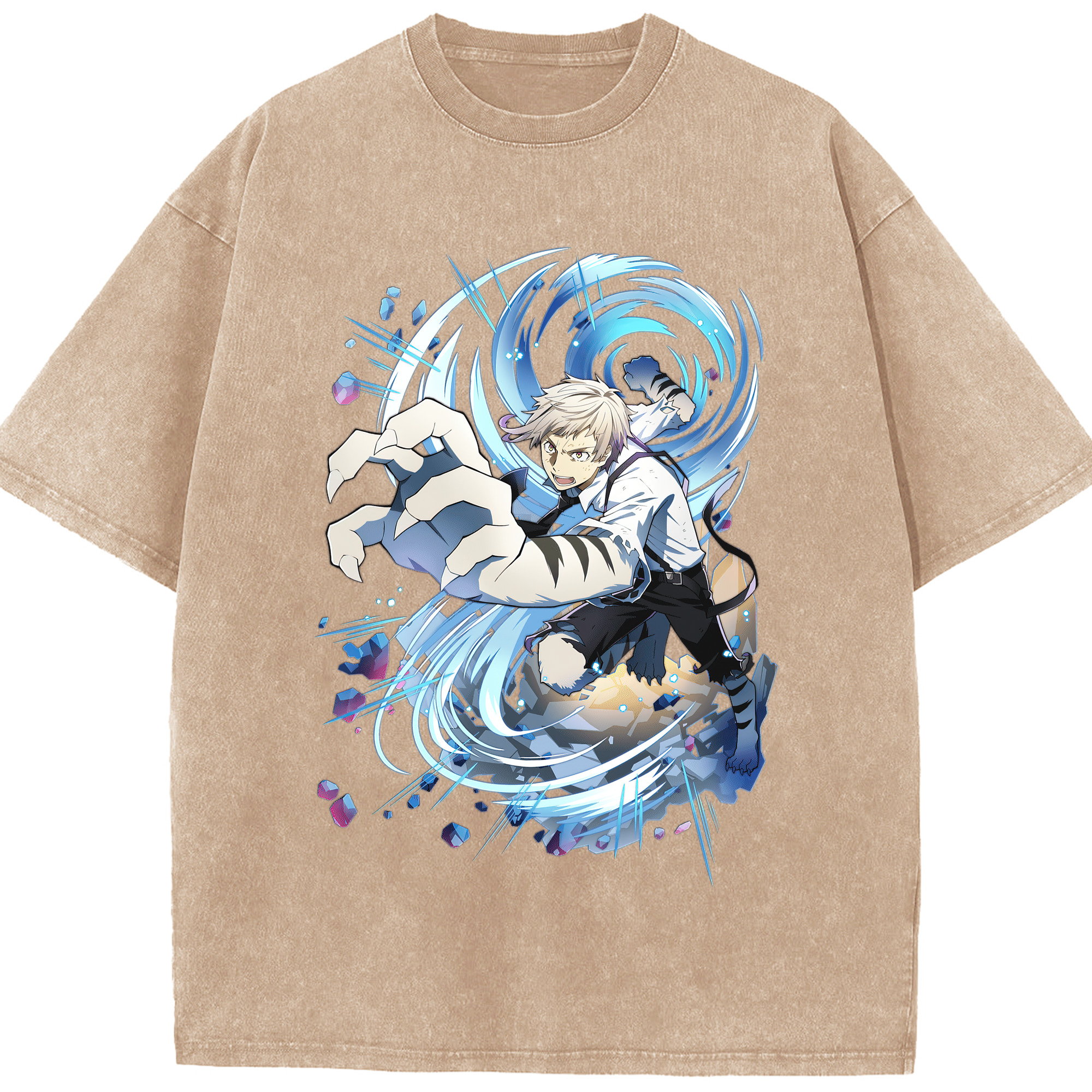 （画像用） 文豪ストレイドッグス Bungo Stray Dogs 綿100% ヴィンテージ風 半袖Tシャツ（フロントプリント）