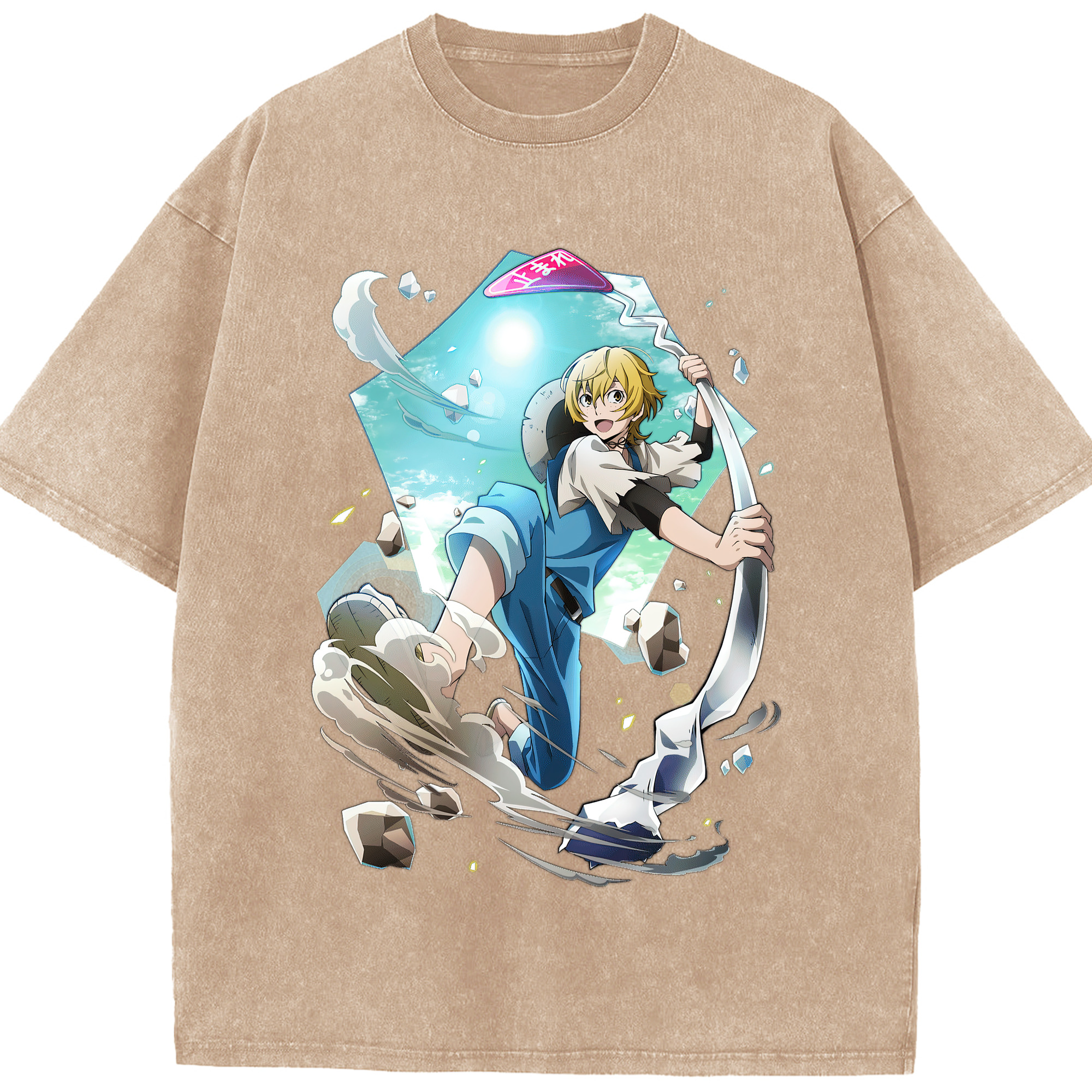 （画像用） 文豪ストレイドッグス Bungo Stray Dogs 綿100% ヴィンテージ風 半袖Tシャツ（フロントプリント）
