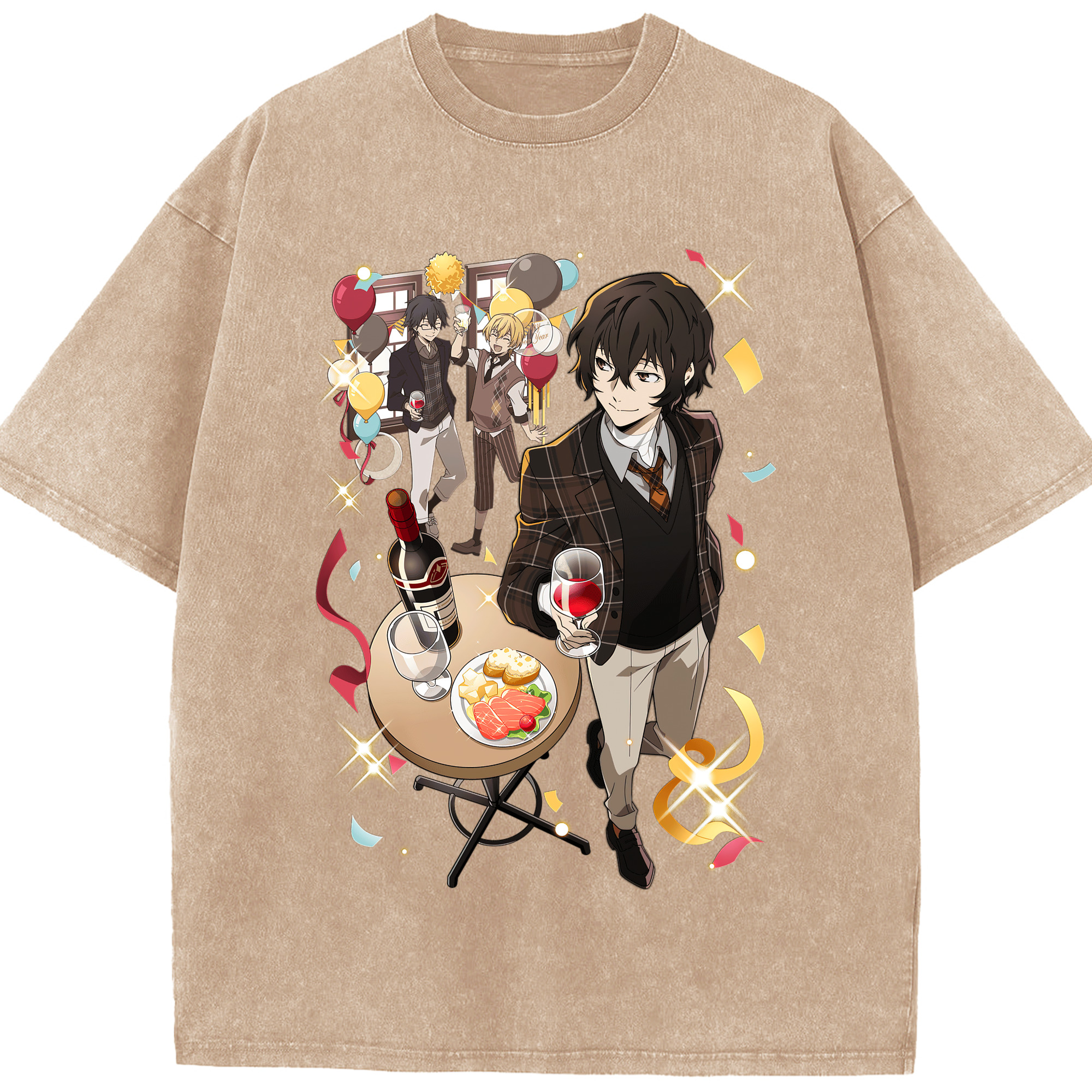 （画像用） 文豪ストレイドッグス Bungo Stray Dogs 綿100% ヴィンテージ風 半袖Tシャツ（フロントプリント）