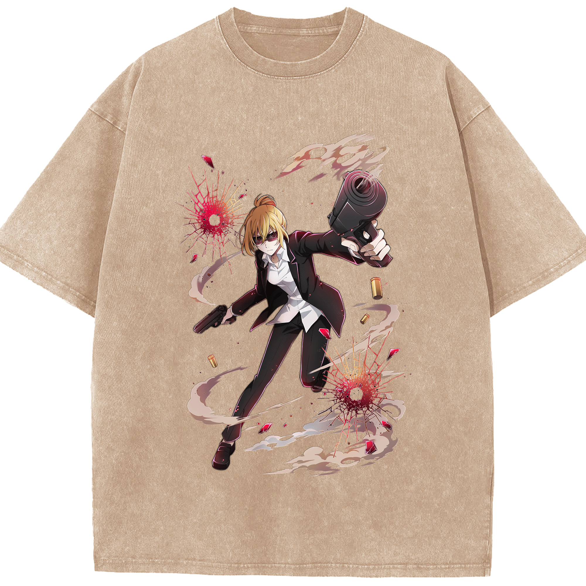 （画像用） 文豪ストレイドッグス Bungo Stray Dogs 綿100% ヴィンテージ風 半袖Tシャツ（フロントプリント）