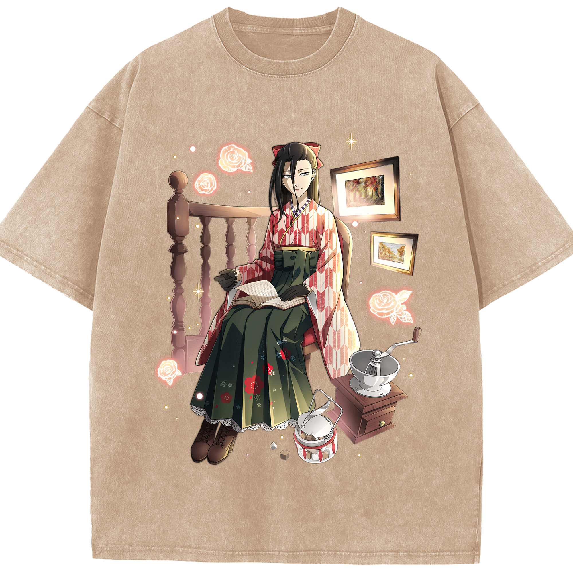 （画像用） 文豪ストレイドッグス Bungo Stray Dogs 綿100% ヴィンテージ風 半袖Tシャツ（フロントプリント）