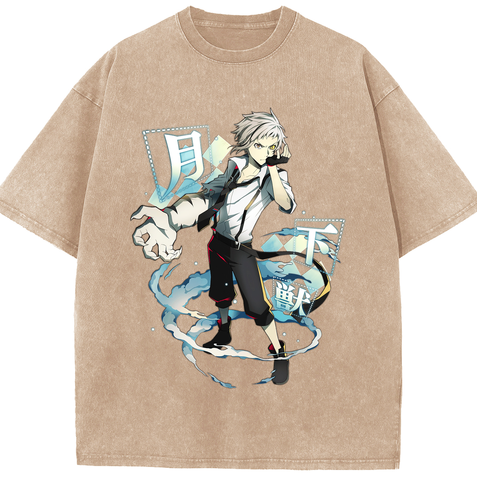 （画像用） 文豪ストレイドッグス Bungo Stray Dogs 綿100% ヴィンテージ風 半袖Tシャツ（フロントプリント）