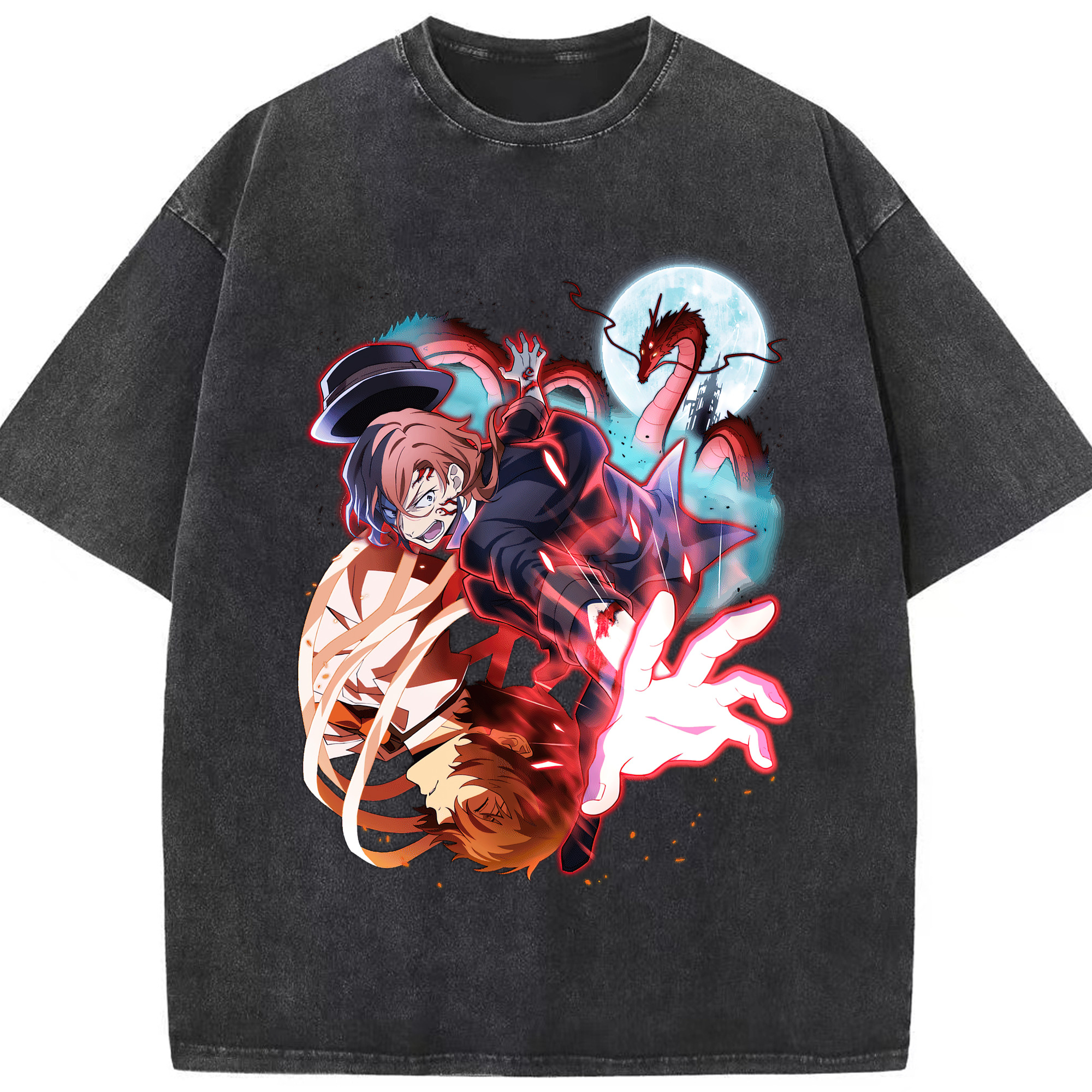 （画像用） 文豪ストレイドッグス Bungo Stray Dogs 綿100% ヴィンテージ風 半袖Tシャツ（フロントプリント）