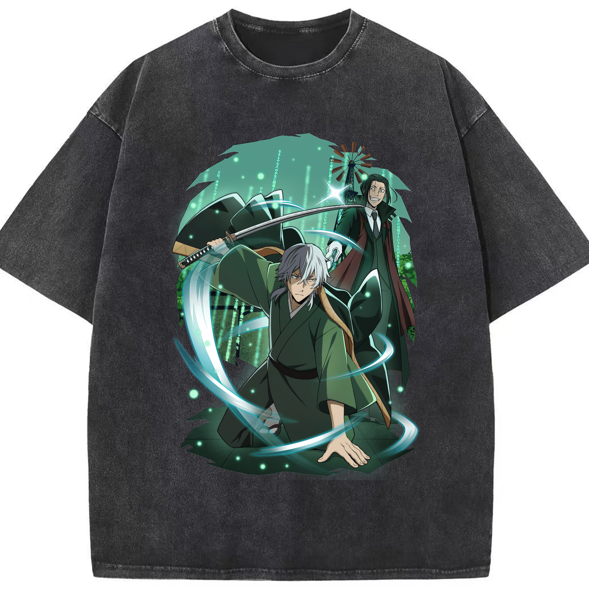 （画像用） 文豪ストレイドッグス Bungo Stray Dogs 綿100% ヴィンテージ風 半袖Tシャツ（フロントプリント）