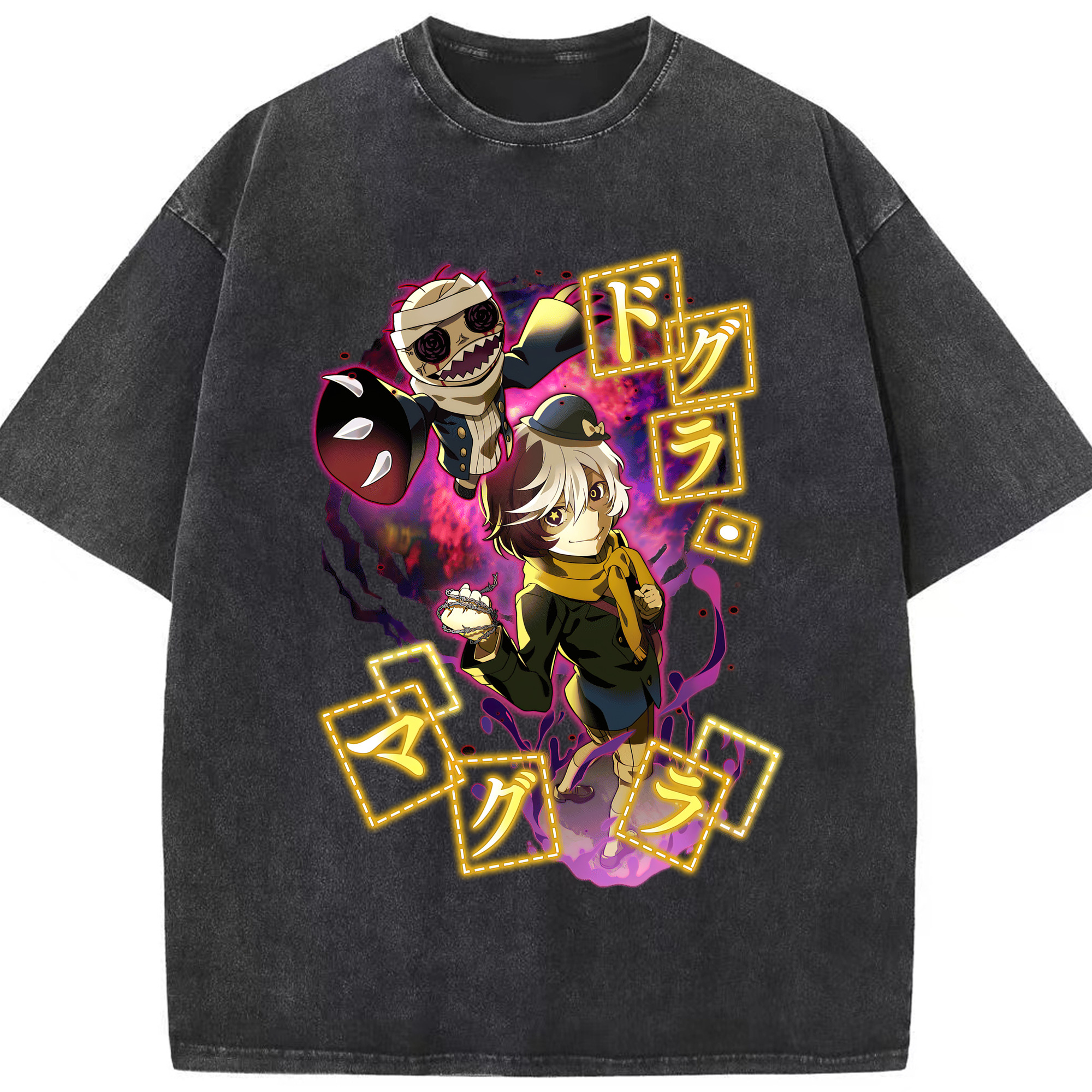 （画像用） 文豪ストレイドッグス Bungo Stray Dogs 綿100% ヴィンテージ風 半袖Tシャツ（フロントプリント）