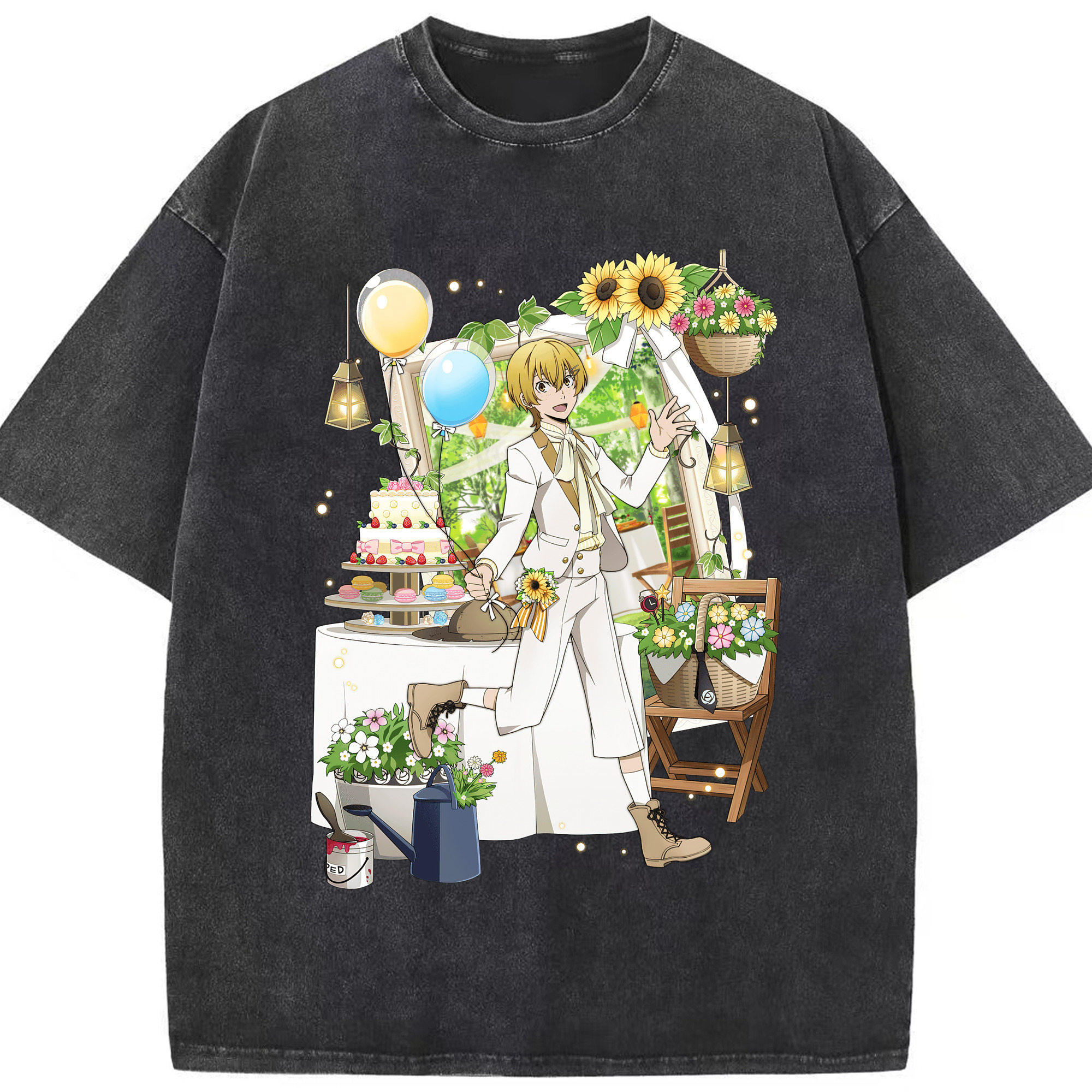 （画像用） 文豪ストレイドッグス Bungo Stray Dogs 綿100% ヴィンテージ風 半袖Tシャツ（フロントプリント）