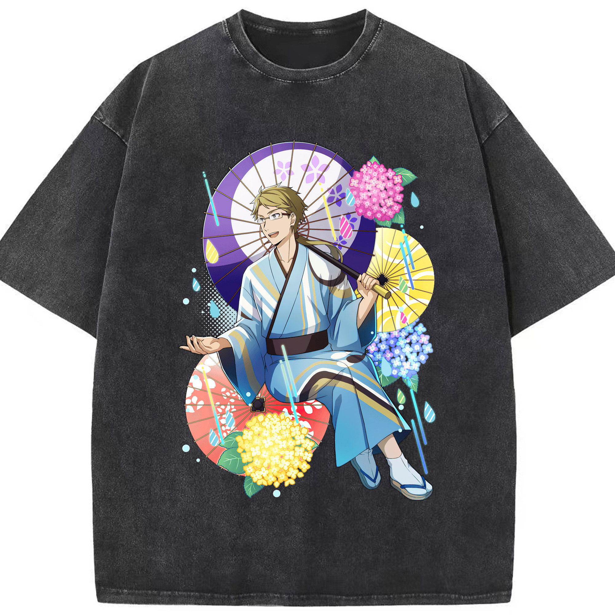 （画像用） 文豪ストレイドッグス Bungo Stray Dogs 綿100% ヴィンテージ風 半袖Tシャツ（フロントプリント）