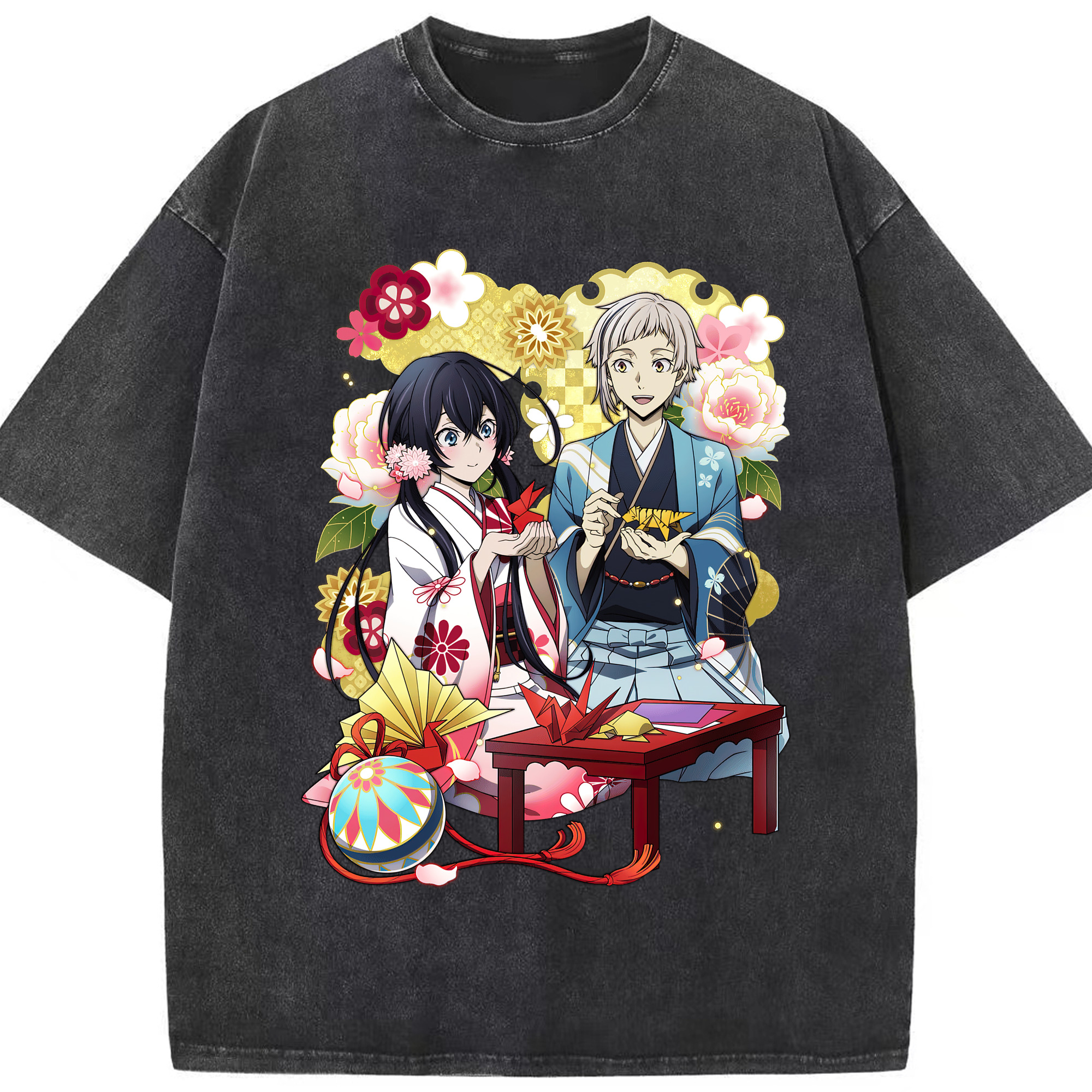 （画像用） 文豪ストレイドッグス Bungo Stray Dogs 綿100% ヴィンテージ風 半袖Tシャツ（フロントプリント）