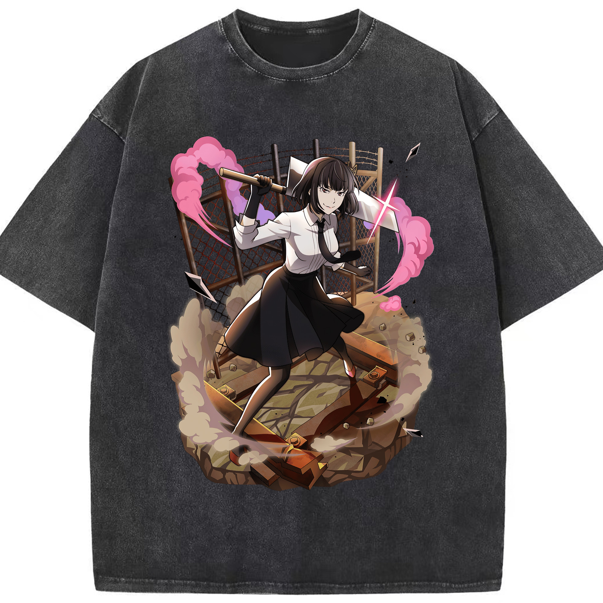 （画像用） 文豪ストレイドッグス Bungo Stray Dogs 綿100% ヴィンテージ風 半袖Tシャツ（フロントプリント）