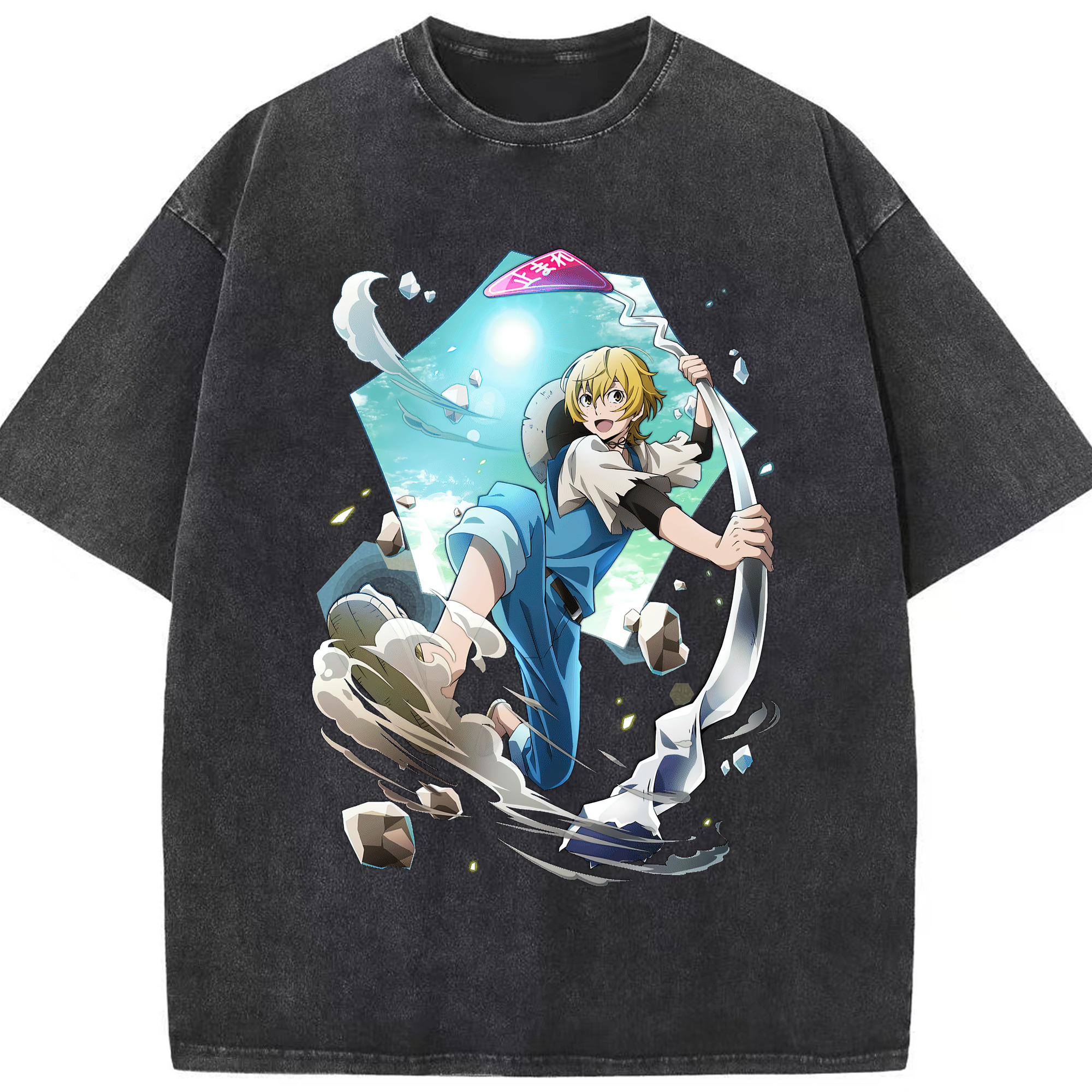 （画像用） 文豪ストレイドッグス Bungo Stray Dogs 綿100% ヴィンテージ風 半袖Tシャツ（フロントプリント）