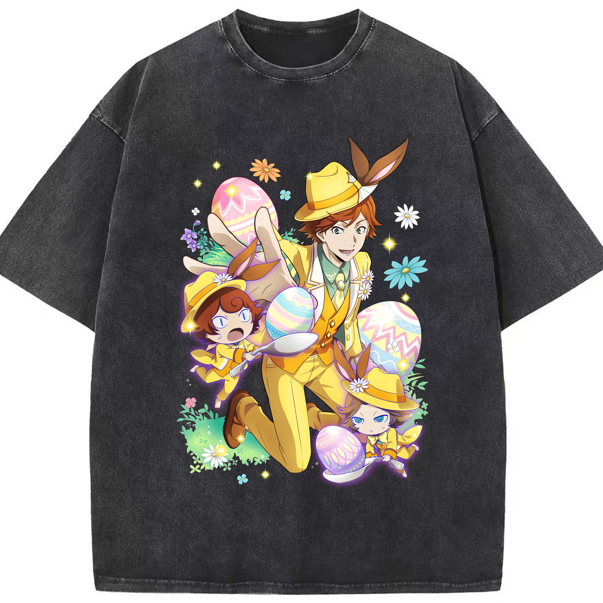 （画像用） 文豪ストレイドッグス Bungo Stray Dogs 綿100% ヴィンテージ風 半袖Tシャツ（フロントプリント）