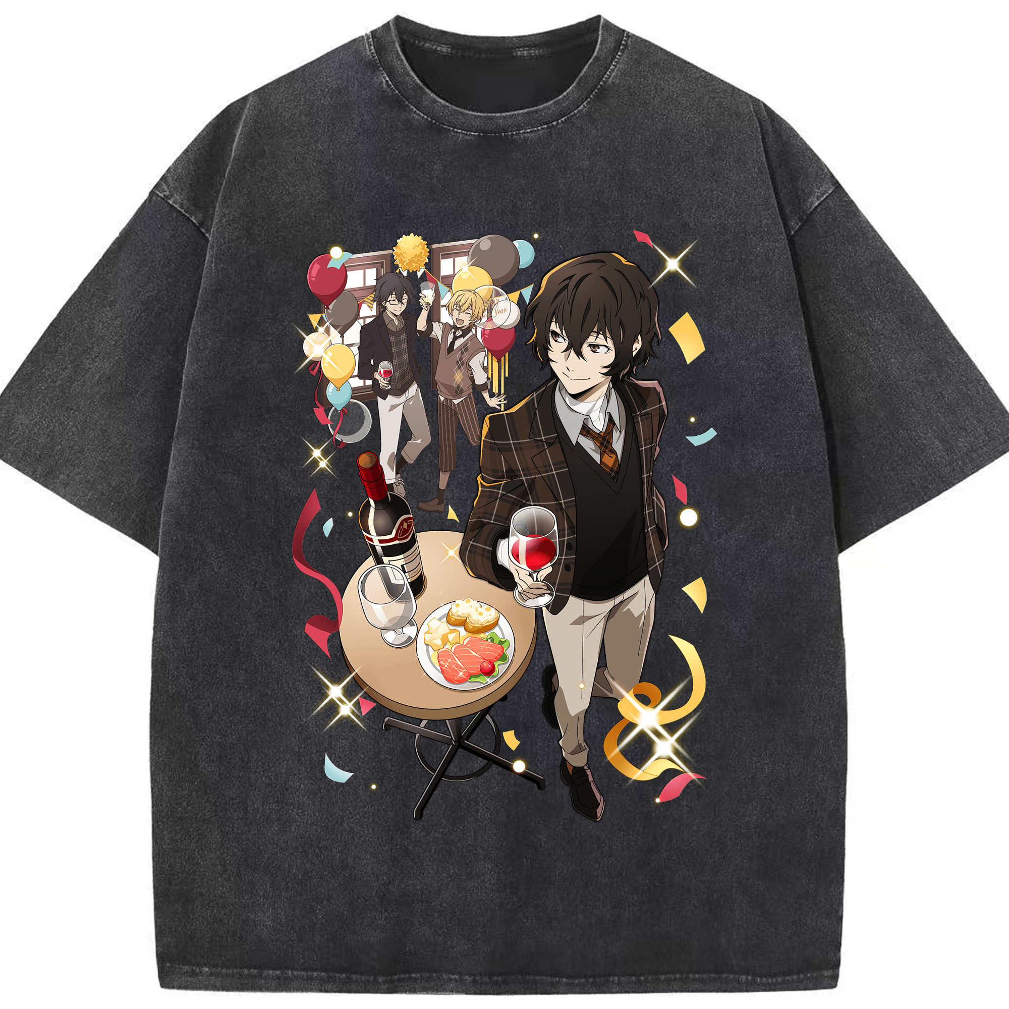 （画像用） 文豪ストレイドッグス Bungo Stray Dogs 綿100% ヴィンテージ風 半袖Tシャツ（フロントプリント）