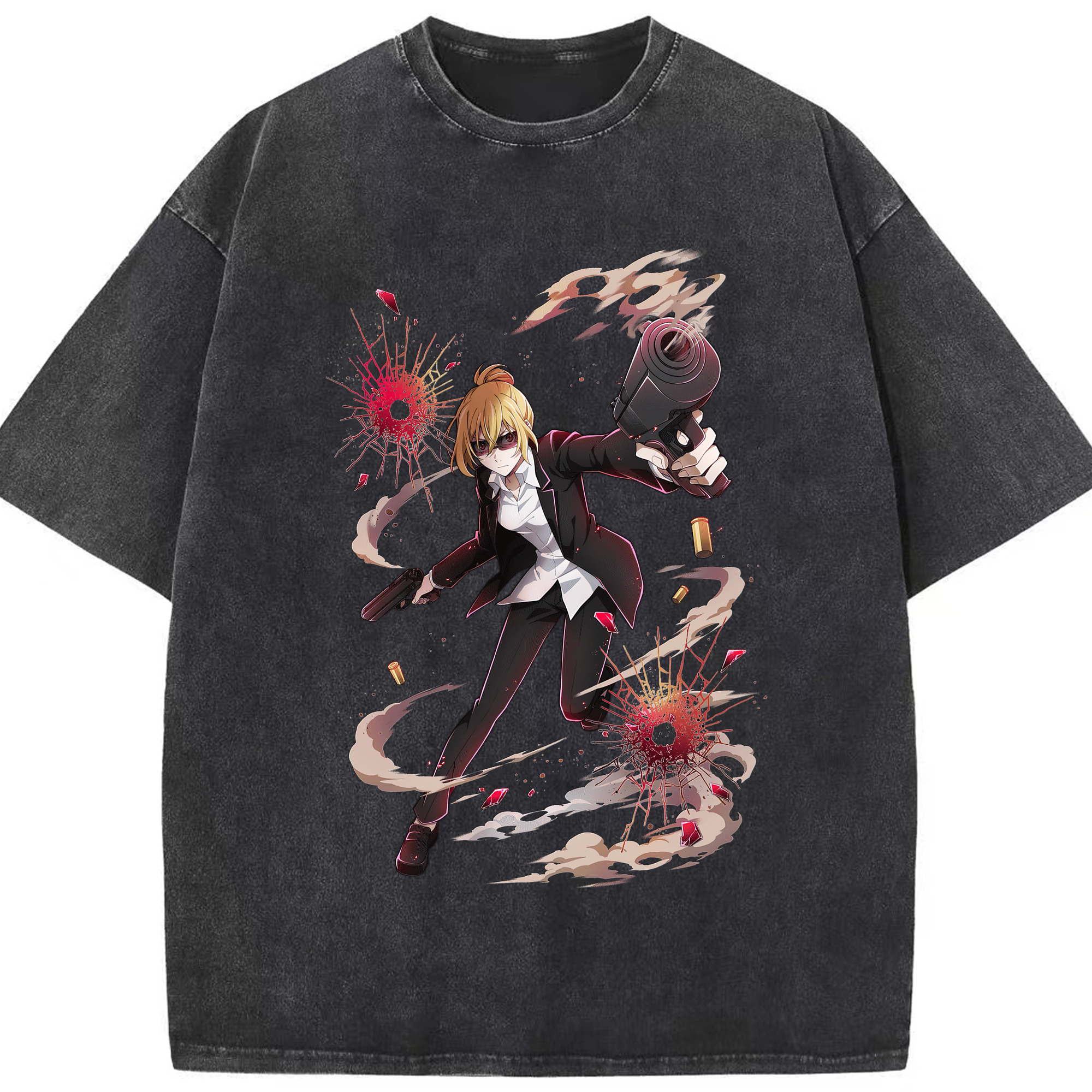 （画像用） 文豪ストレイドッグス Bungo Stray Dogs 綿100% ヴィンテージ風 半袖Tシャツ（フロントプリント）
