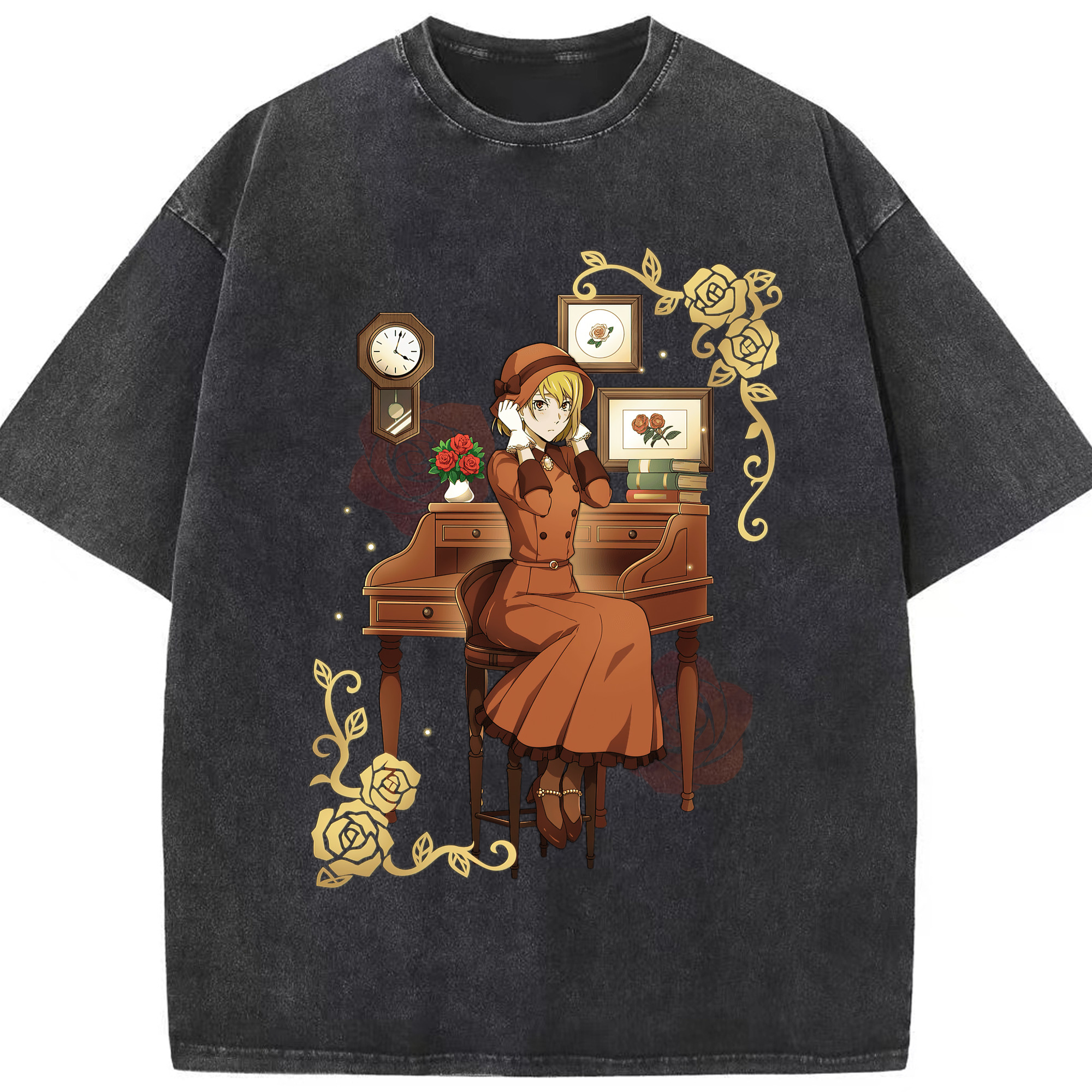 （画像用） 文豪ストレイドッグス Bungo Stray Dogs 綿100% ヴィンテージ風 半袖Tシャツ（フロントプリント）