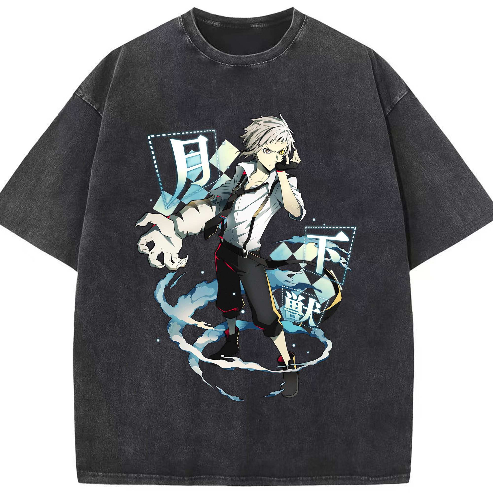 （画像用） 文豪ストレイドッグス Bungo Stray Dogs 綿100% ヴィンテージ風 半袖Tシャツ（フロントプリント）