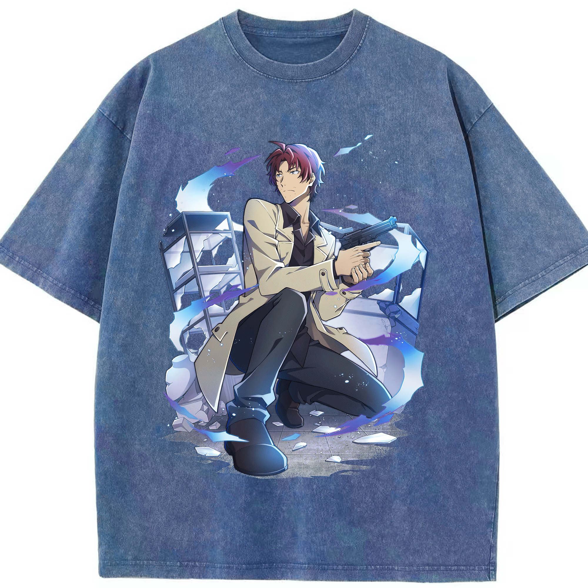 （画像用） 文豪ストレイドッグス Bungo Stray Dogs 綿100% ヴィンテージ風 半袖Tシャツ（フロントプリント）