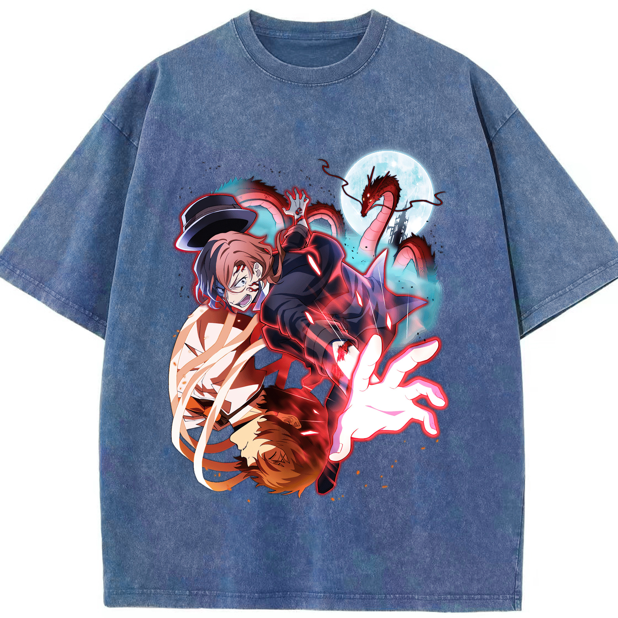 （画像用） 文豪ストレイドッグス Bungo Stray Dogs 綿100% ヴィンテージ風 半袖Tシャツ（フロントプリント）