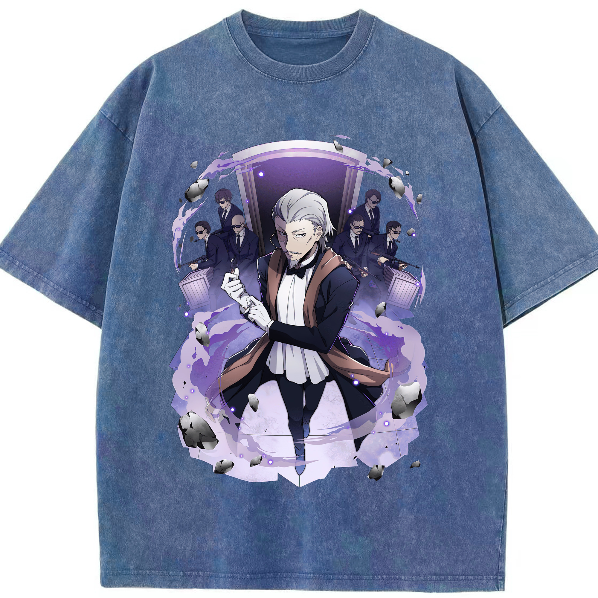 （画像用） 文豪ストレイドッグス Bungo Stray Dogs 綿100% ヴィンテージ風 半袖Tシャツ（フロントプリント）