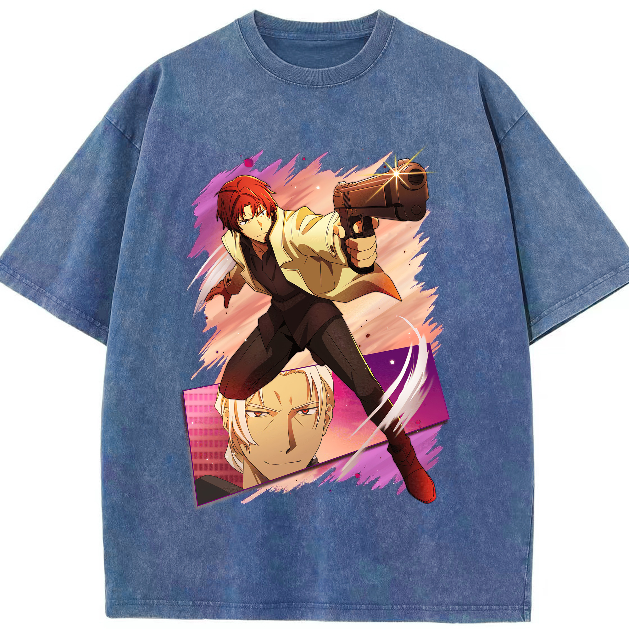 （画像用） 文豪ストレイドッグス Bungo Stray Dogs 綿100% ヴィンテージ風 半袖Tシャツ（フロントプリント）