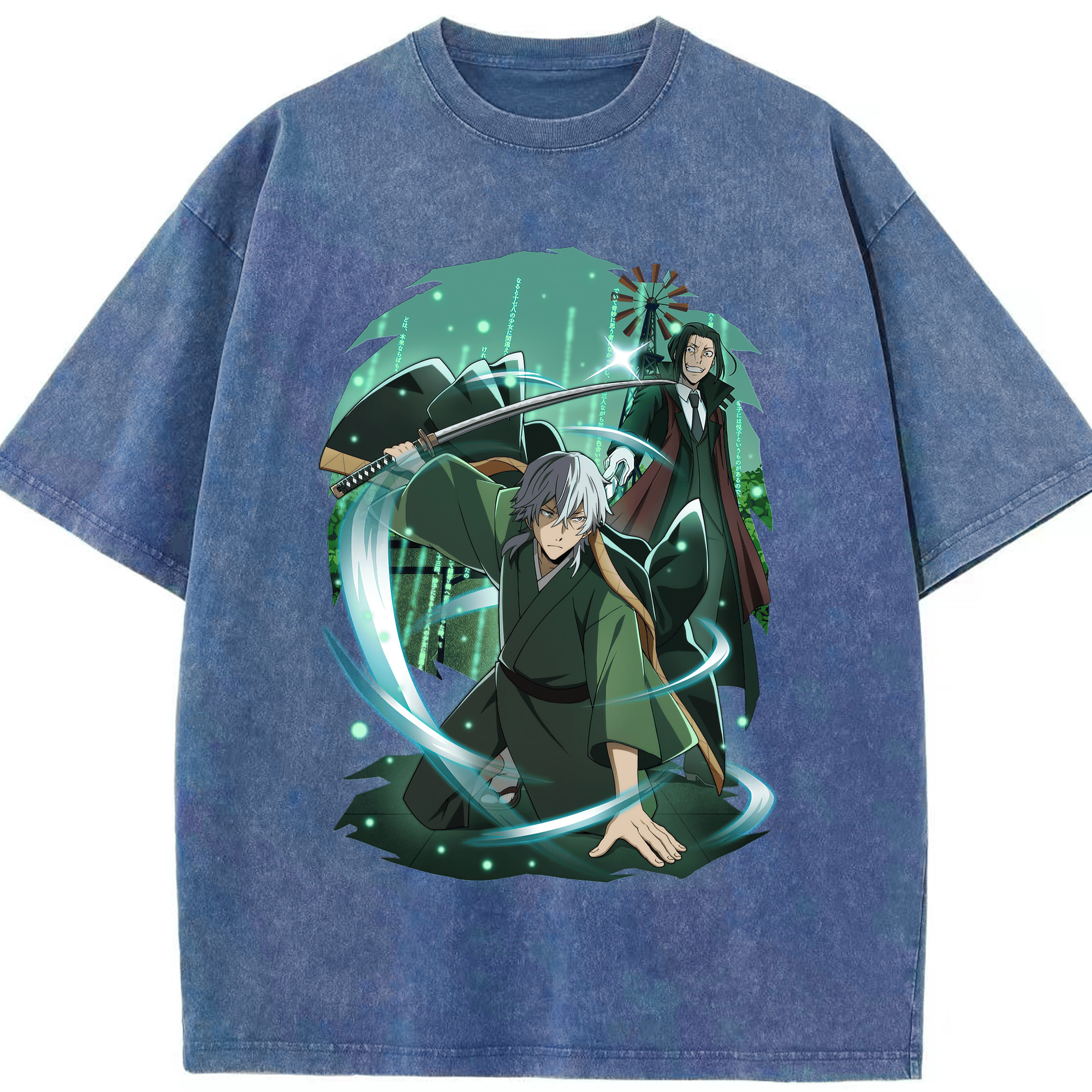 （画像用） 文豪ストレイドッグス Bungo Stray Dogs 綿100% ヴィンテージ風 半袖Tシャツ（フロントプリント）